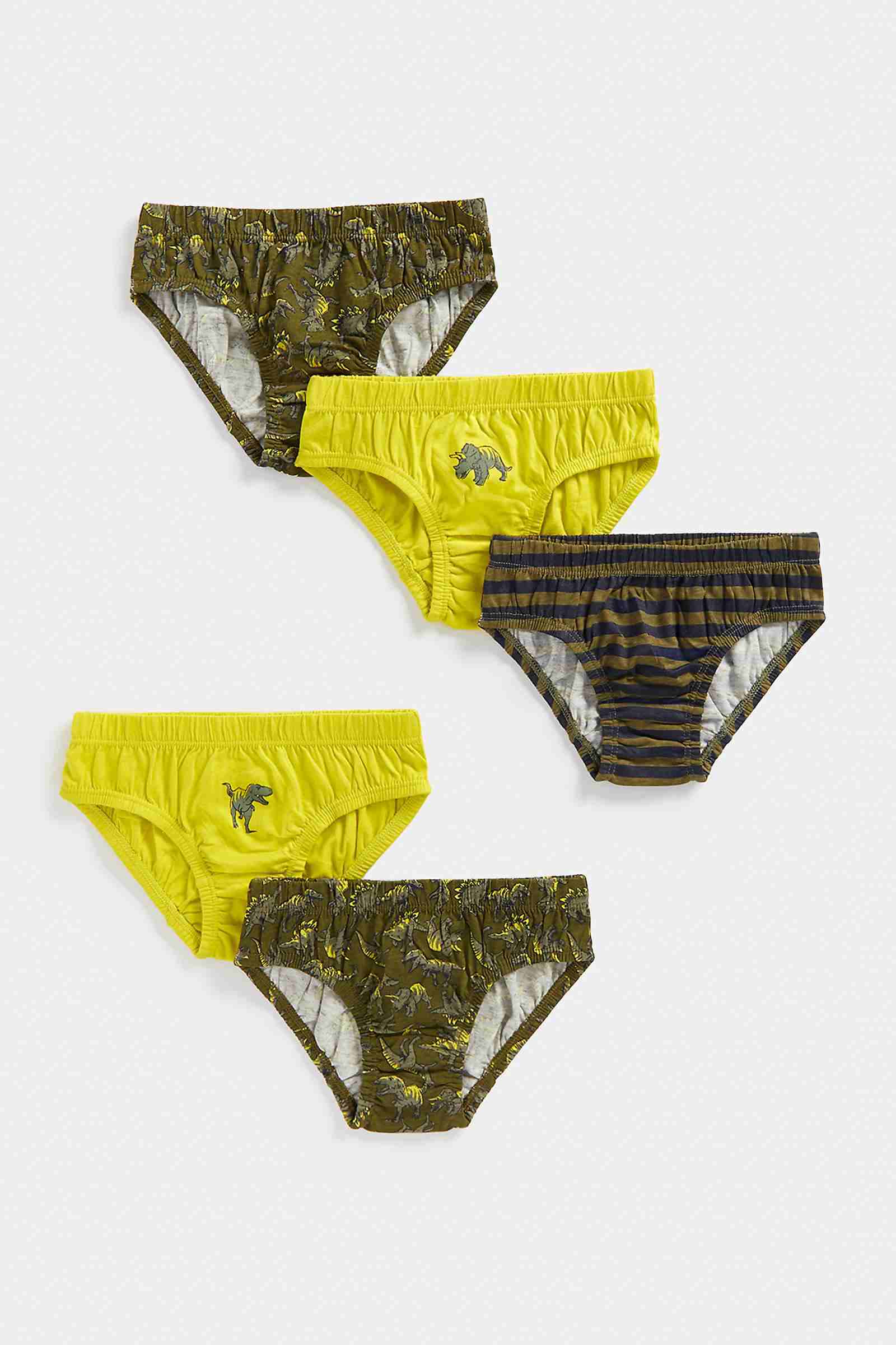 Mothercare Boys 100% Cotton Wide Elasticated Waistband Briefs - Pack of 5 - Multi