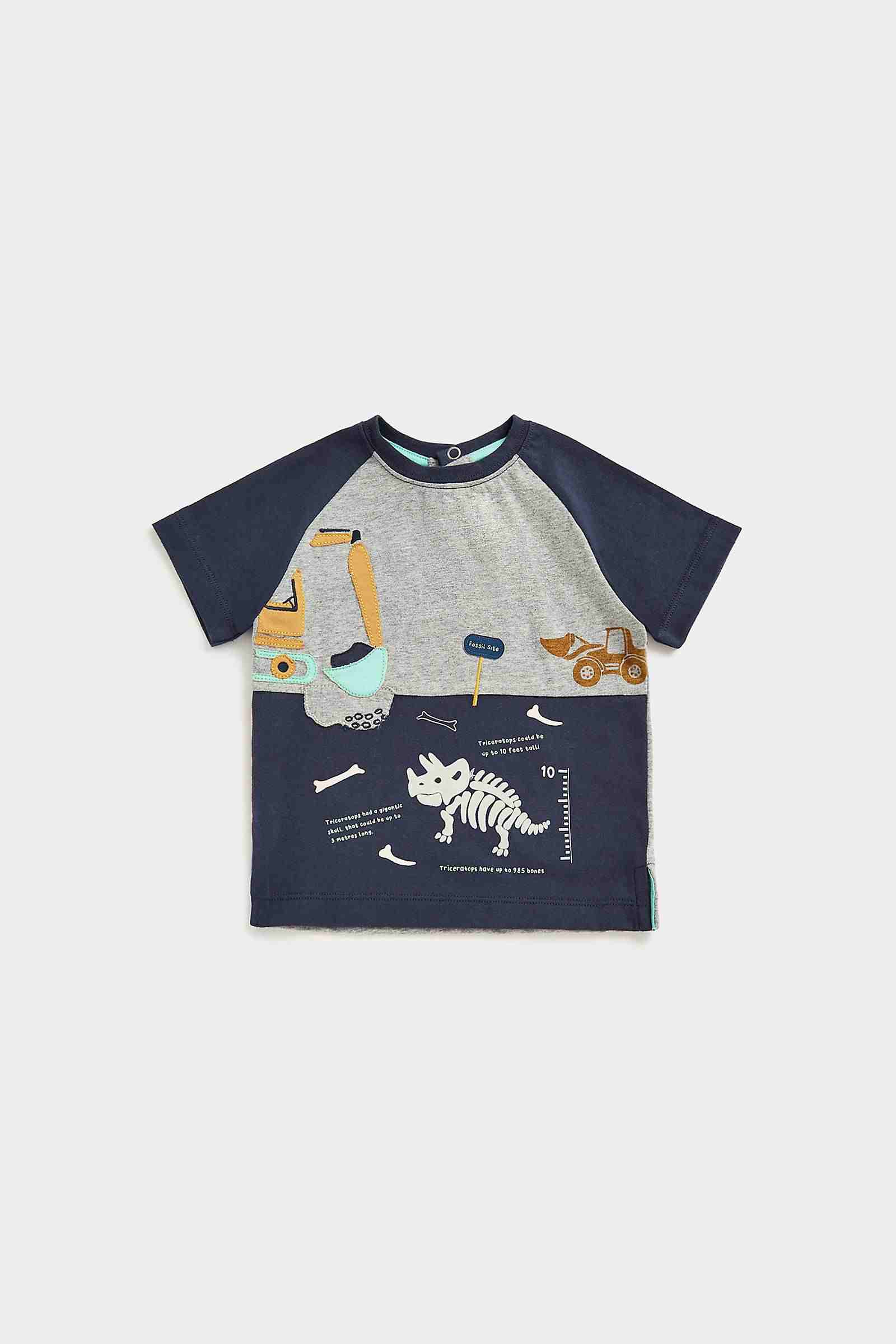 Mothercare Boys 100% Cotton Short Raglan Sleeves T-Shirt - Multi