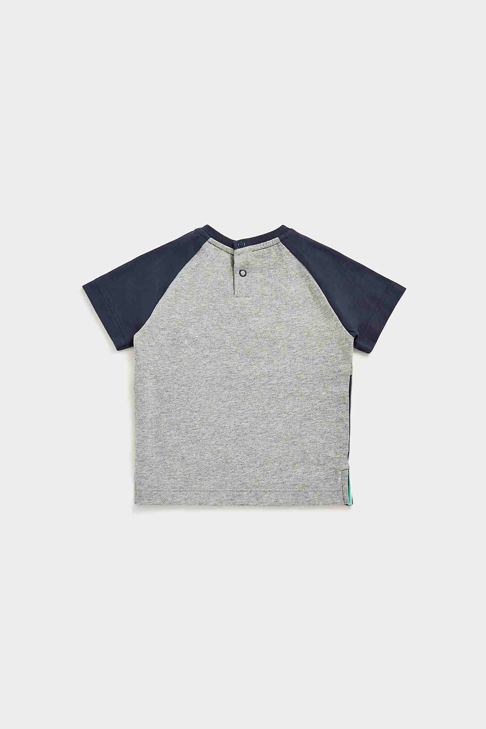 Mothercare Boys 100% Cotton Short Raglan Sleeves T-Shirt - Multi