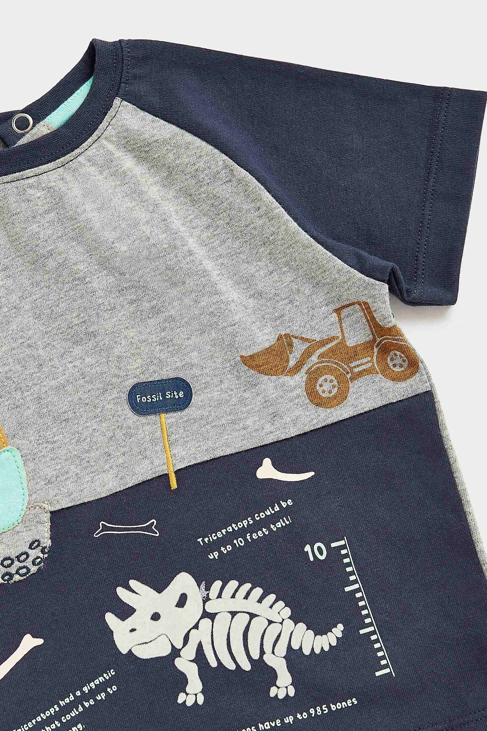 Mothercare Boys 100% Cotton Short Raglan Sleeves T-Shirt - Multi