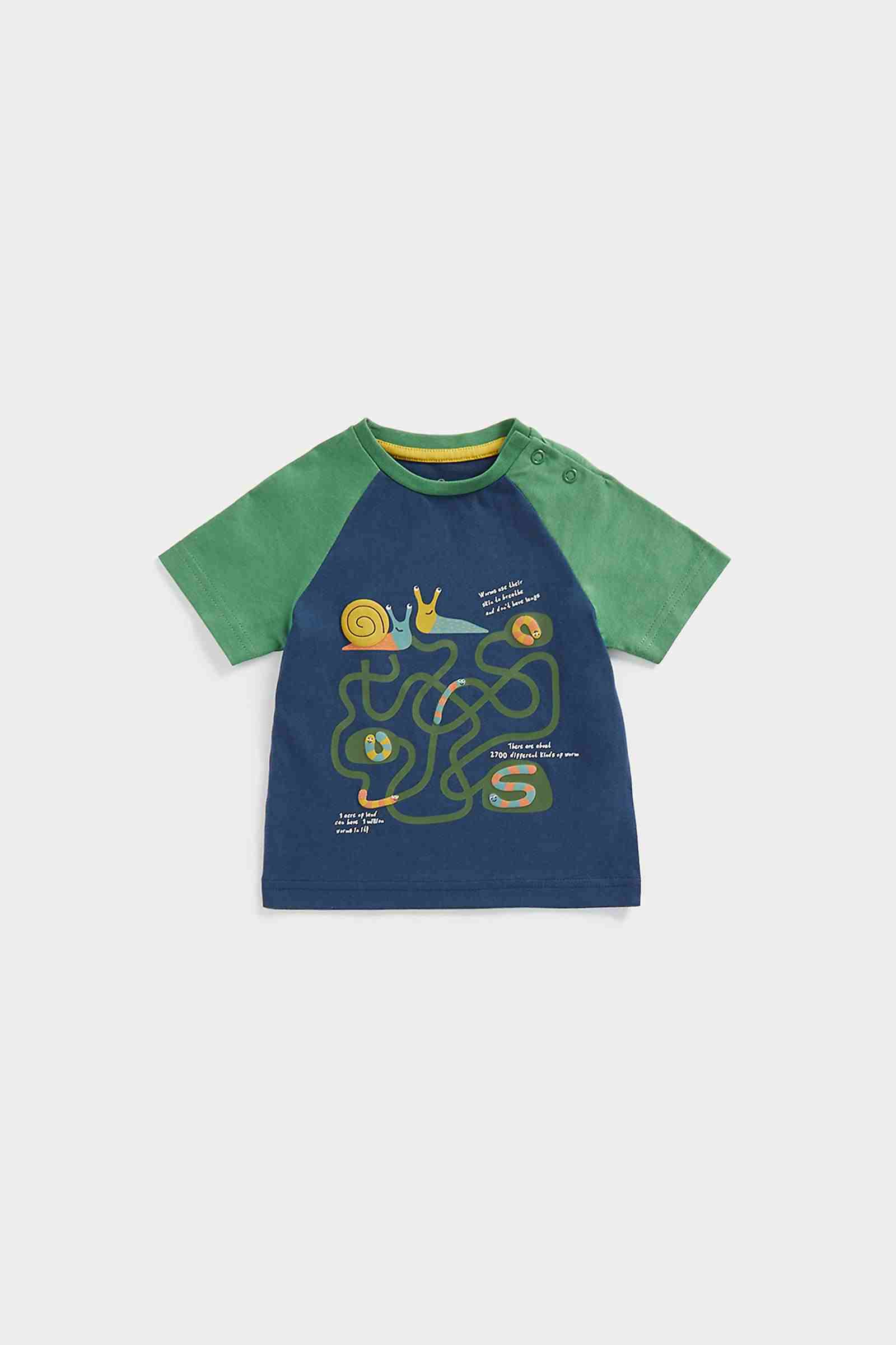 Mothercare Boys 100% Cotton Short Raglan Sleeves T-Shirt - Navy