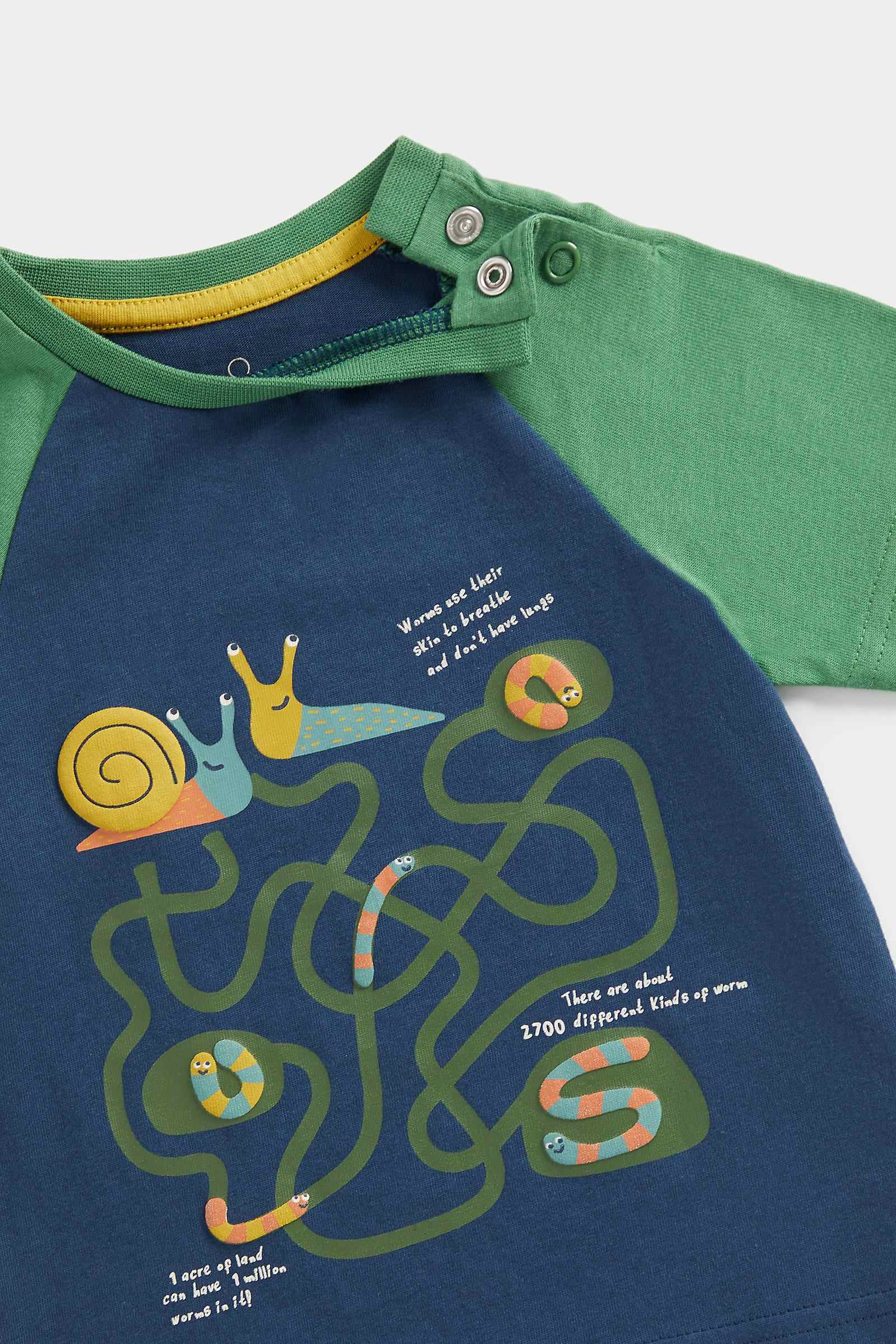 Mothercare Boys 100% Cotton Short Raglan Sleeves T-Shirt - Navy