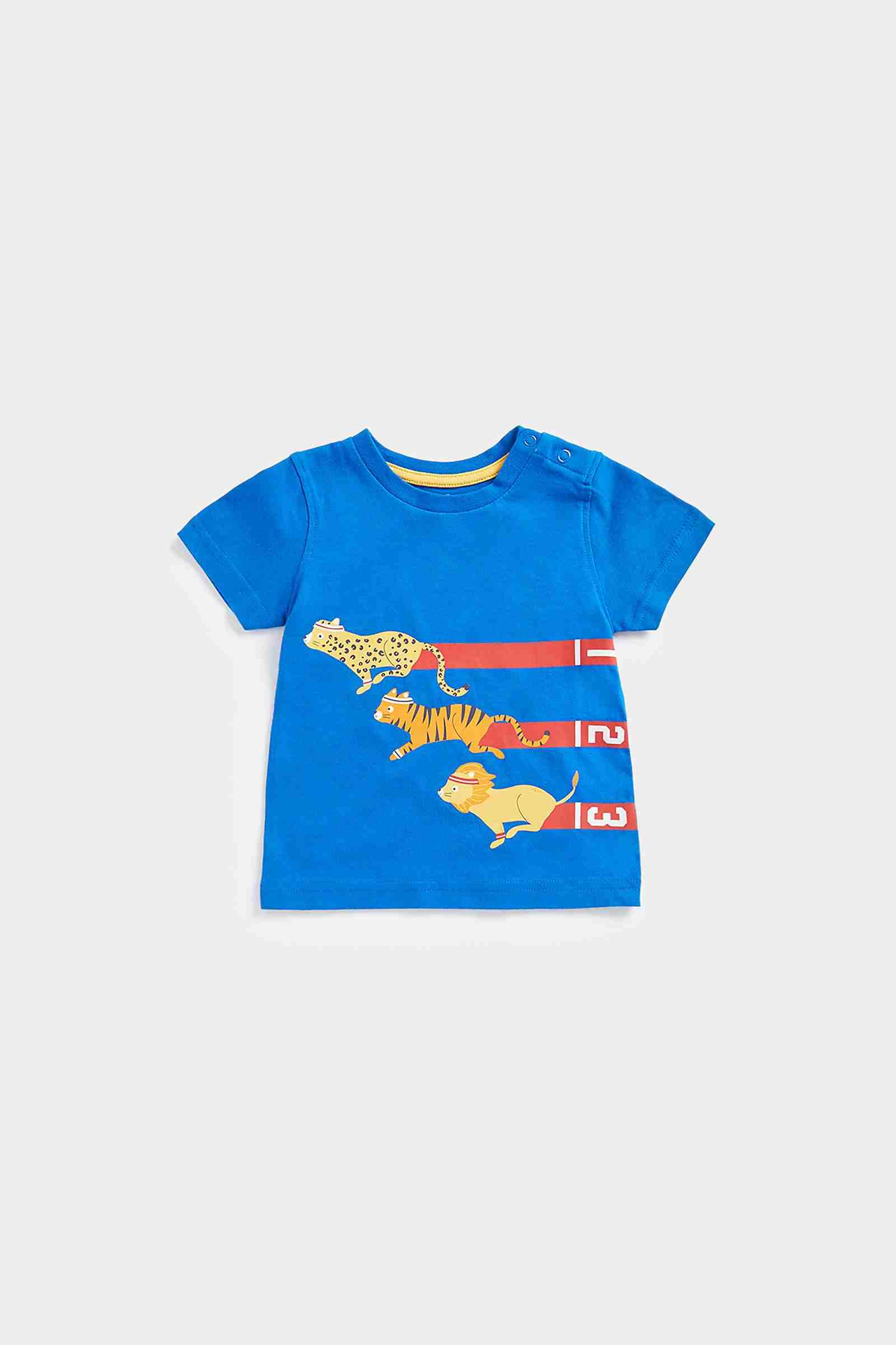 Mothercare Boys 100% Cotton Water - Based Print T-Shirt - Blue