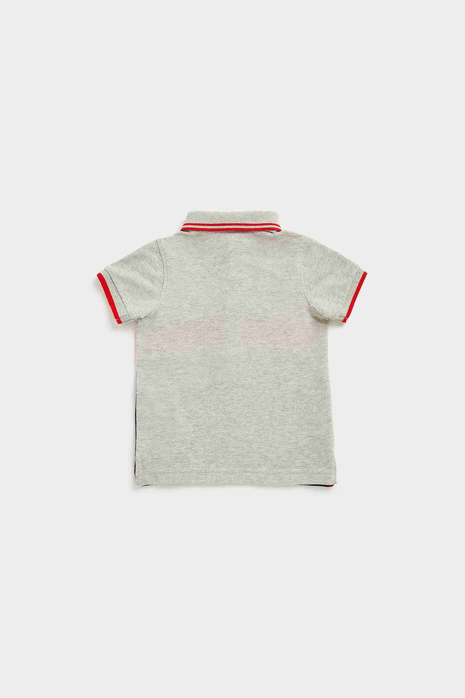 Mothercare Boys 100% Cotton Ribbed Collar and Cuffs with Tipping Stripes Polo T-Shirts - Multi