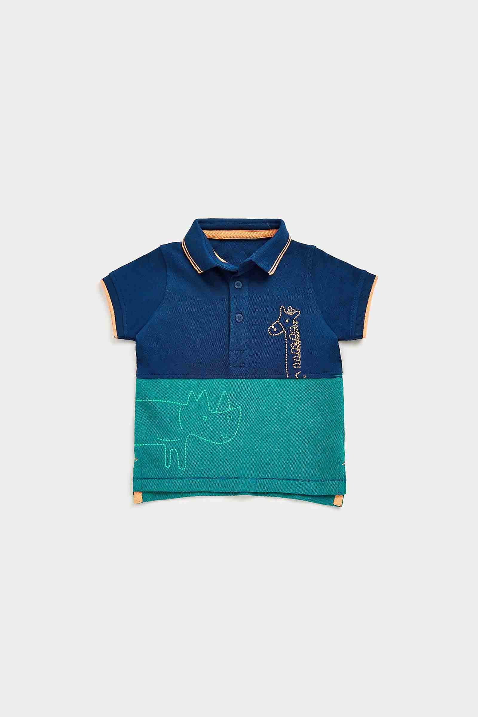 Mothercare Boys 100% Cotton Ribbed Collar and Cuffs with Tipping Stripes Polo T-Shirts - Multi