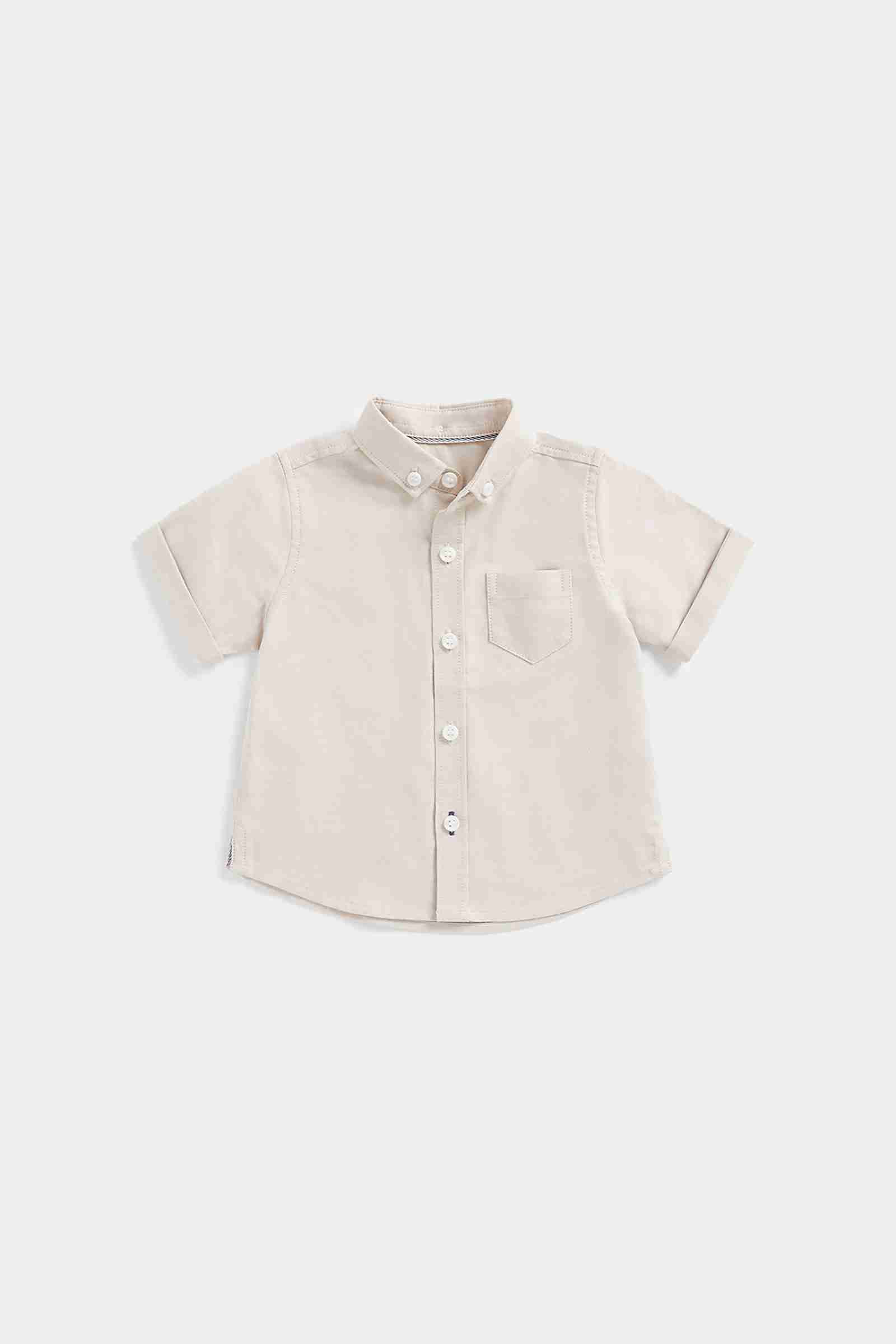 Mothercare Boys 100% Cotton Short Sleeves Shirt - Brown