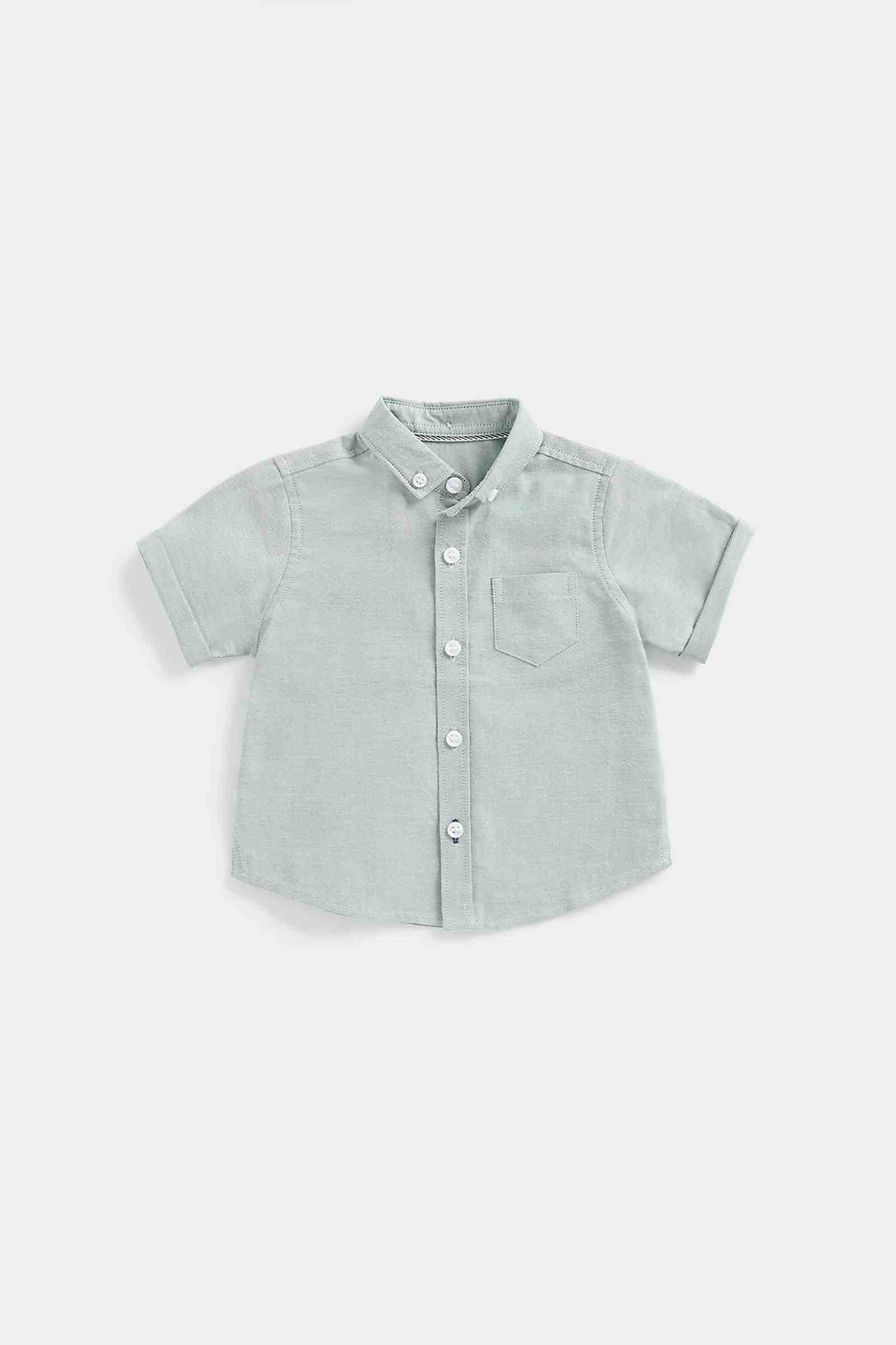 Mothercare Boys 100% Cotton Short Sleeves Shirt - Green