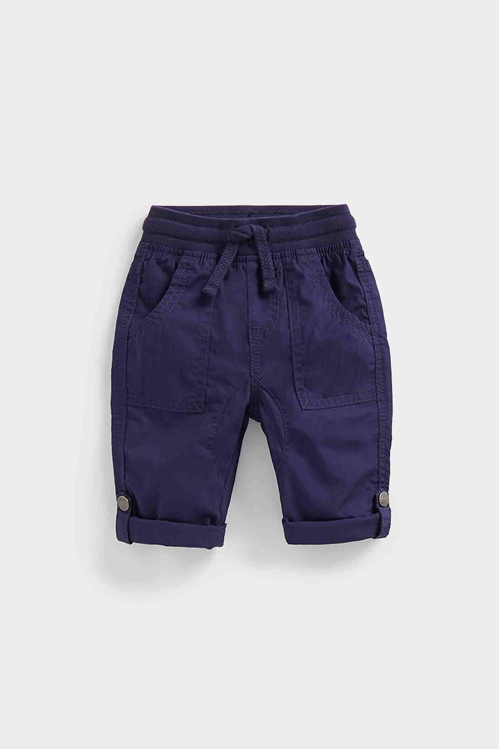 Mothercare Boys 100% Cotton Responsibly Sourced Cotton Trousers - Navy