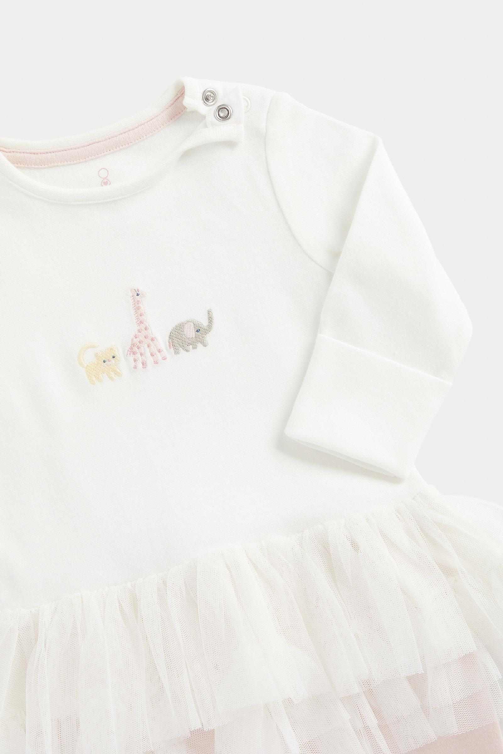 Mothercare Girls Responsibly - Sourced Cotton Sleepsuit - White