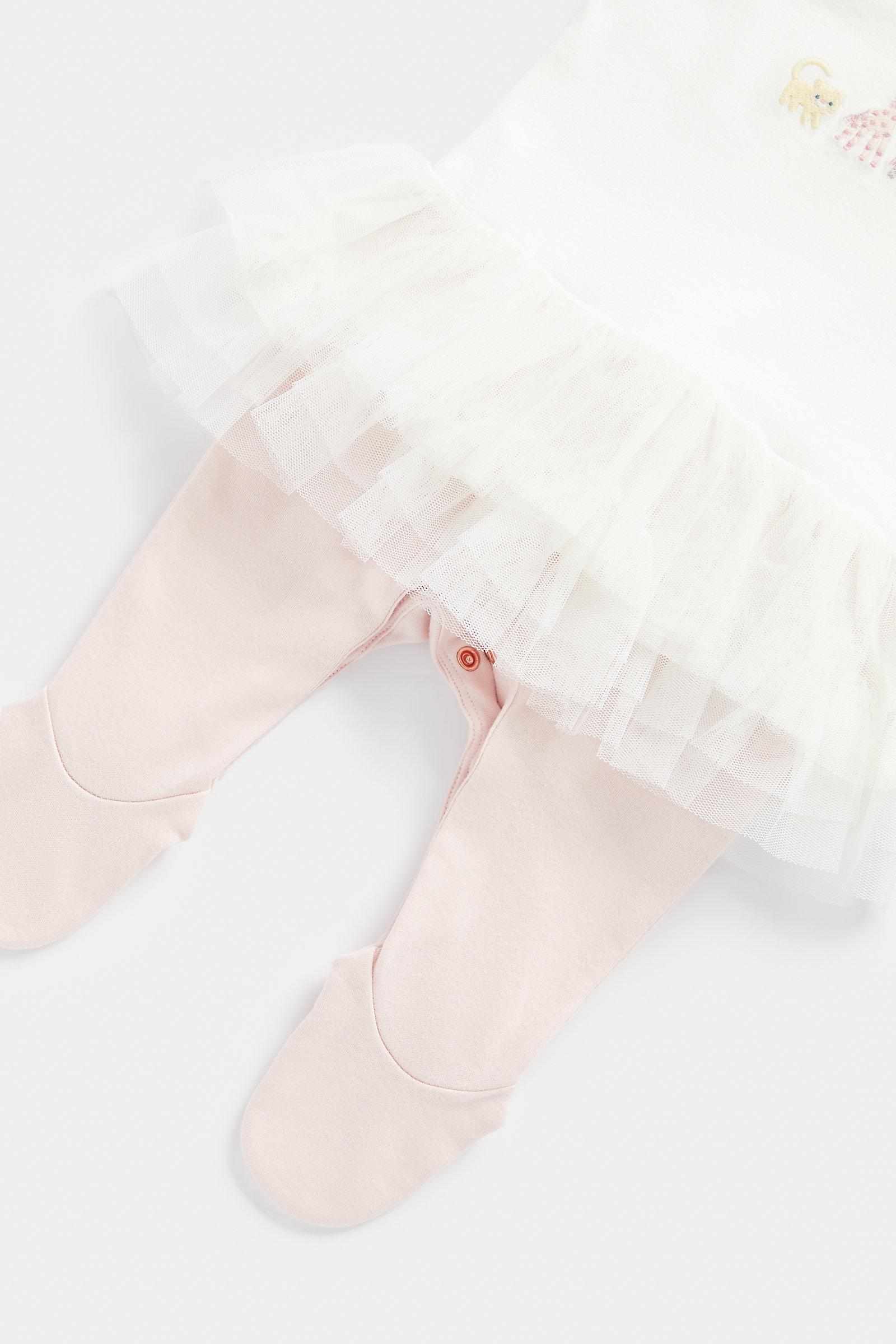Mothercare Girls Responsibly - Sourced Cotton Sleepsuit - White