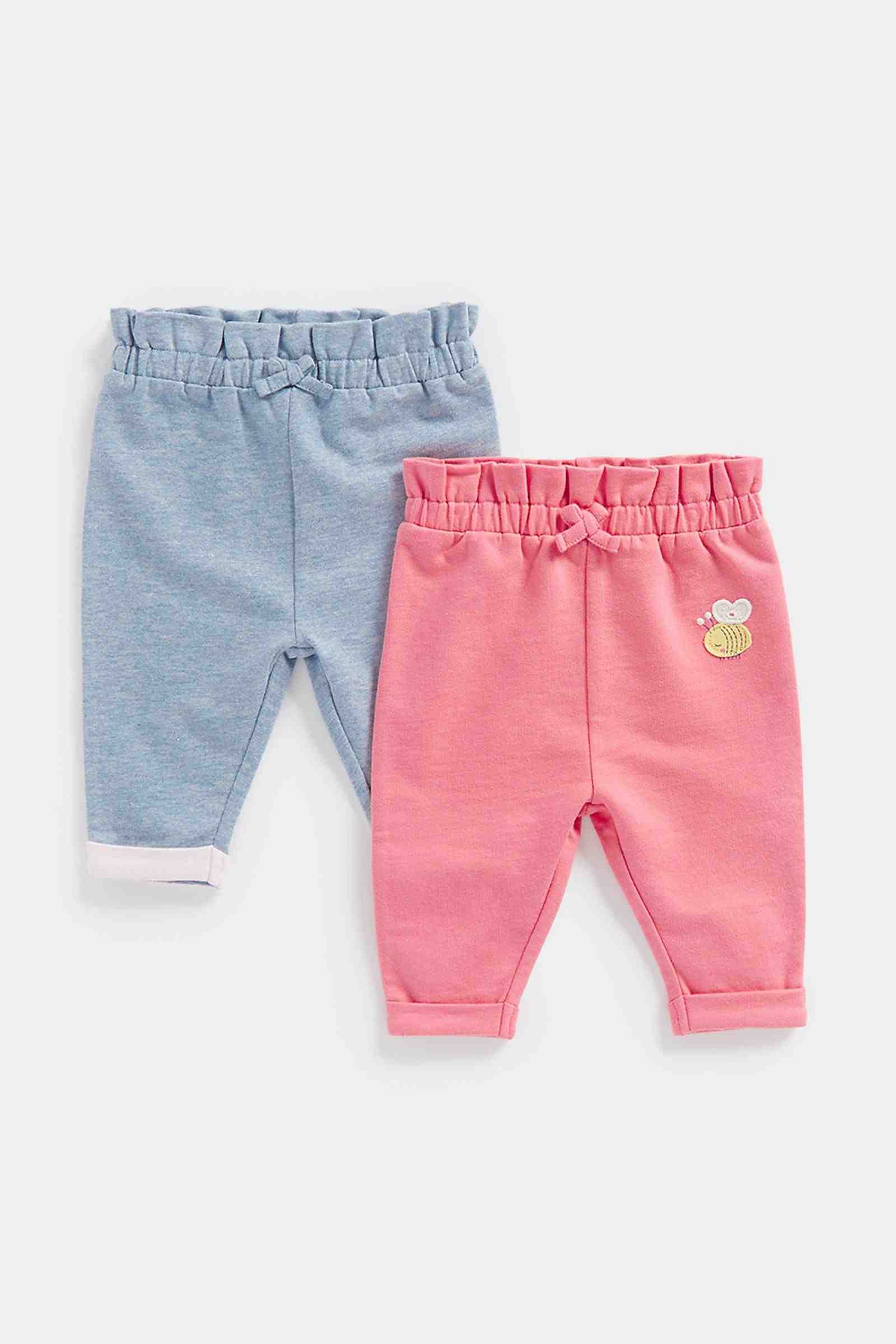 Mothercare Unisex 100% Cotton Elasticated Paper - Bag Waist Joggers - Multi