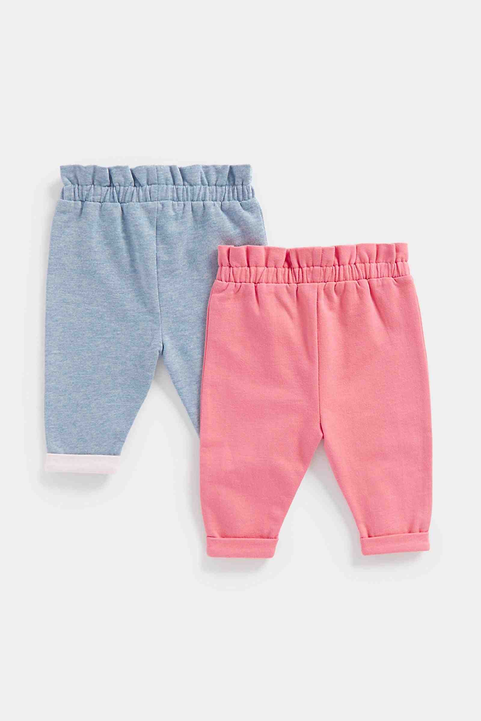 Mothercare Unisex 100% Cotton Elasticated Paper - Bag Waist Joggers - Multi