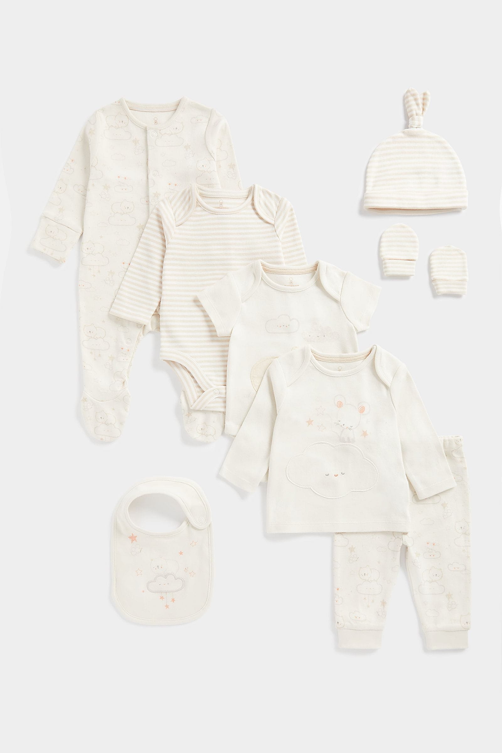 Mothercare | Mothercare Bear & Mouse 8PC Unisex Gift Set -Beige 0