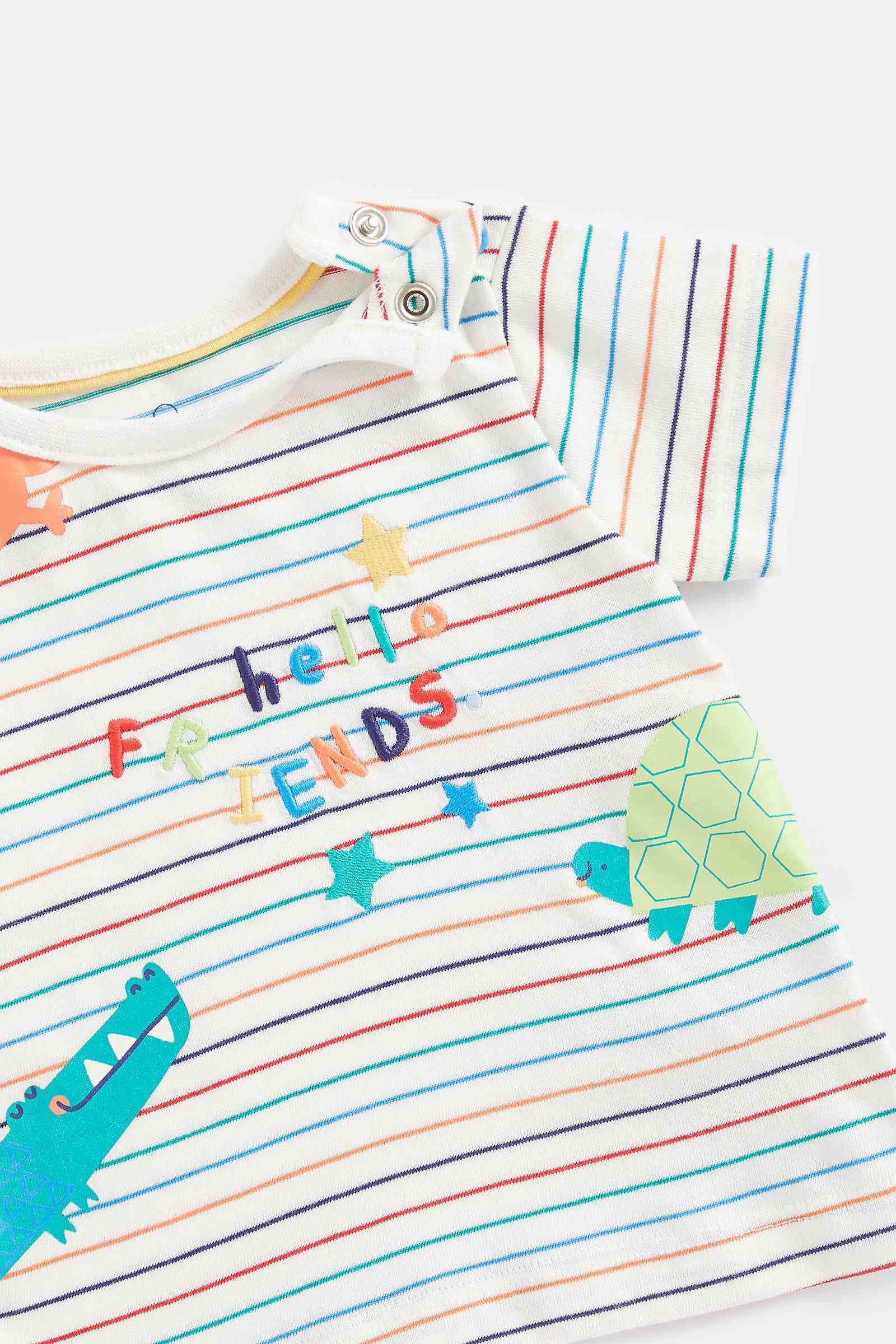 Mothercare Boys Cotton - Jersey Short - Sleeved Top Jogger and T-Shirt Set - Multi
