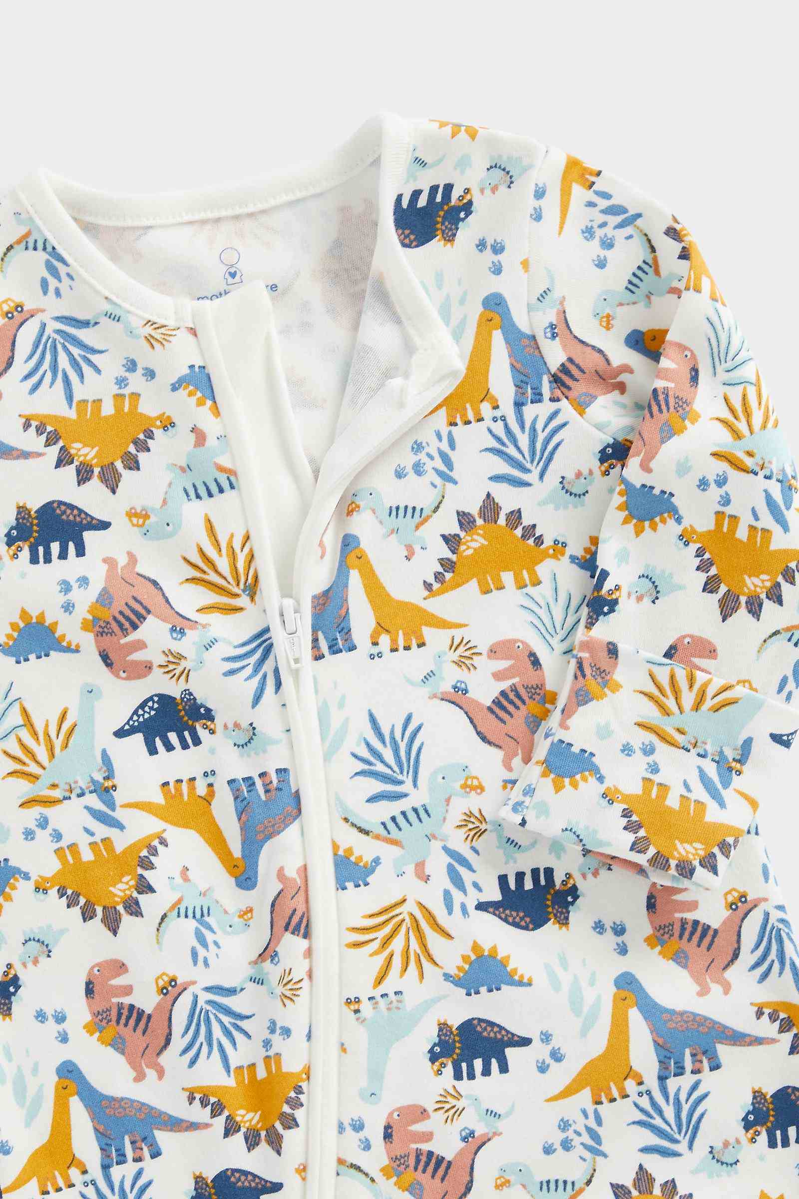 Mothercare Unisex 100% Cotton Two - Way Zip Fastening Sleepsuit - Multi