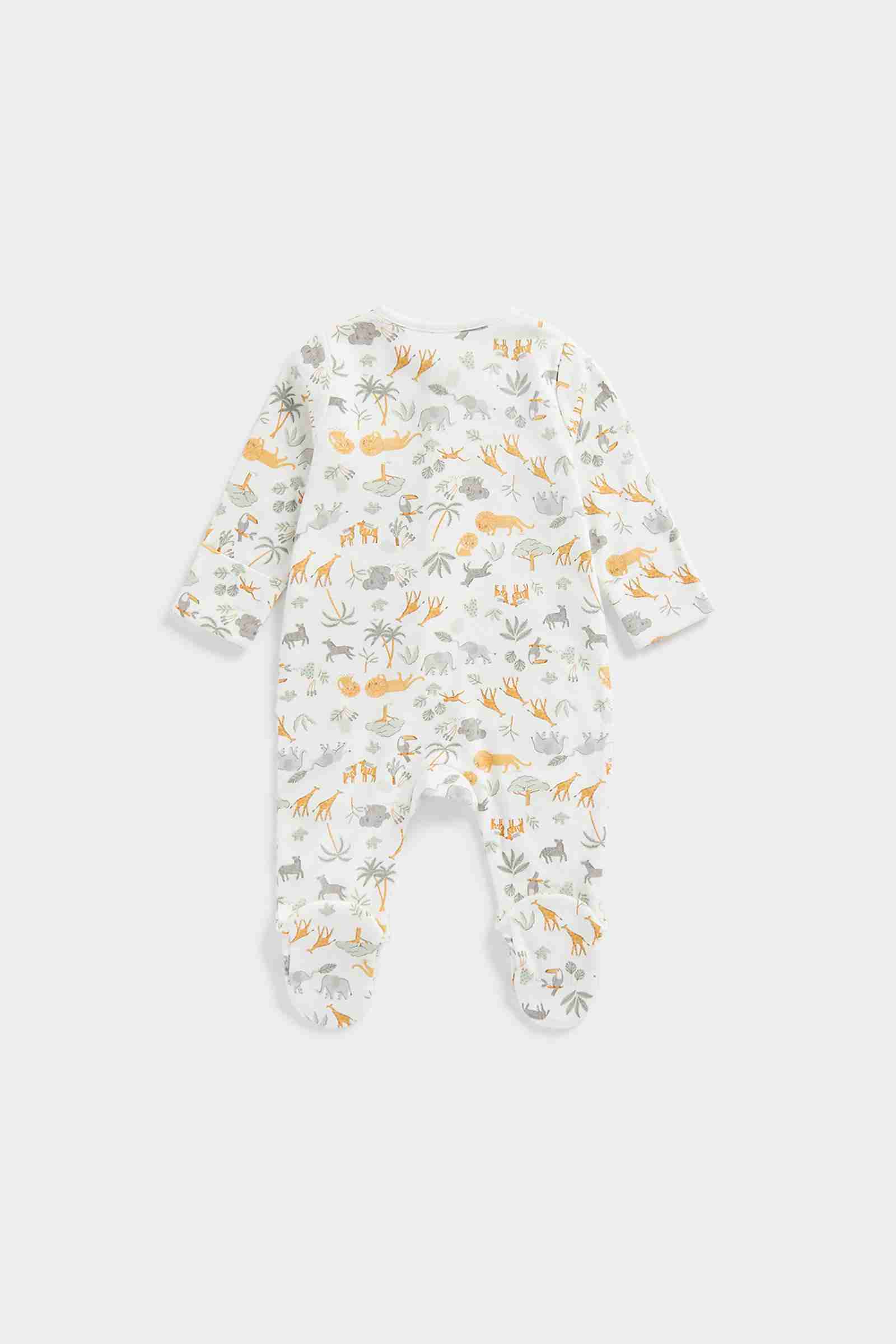 Mothercare Unisex 100% Cotton Two - Way Zip Fastening Sleepsuit - Multi