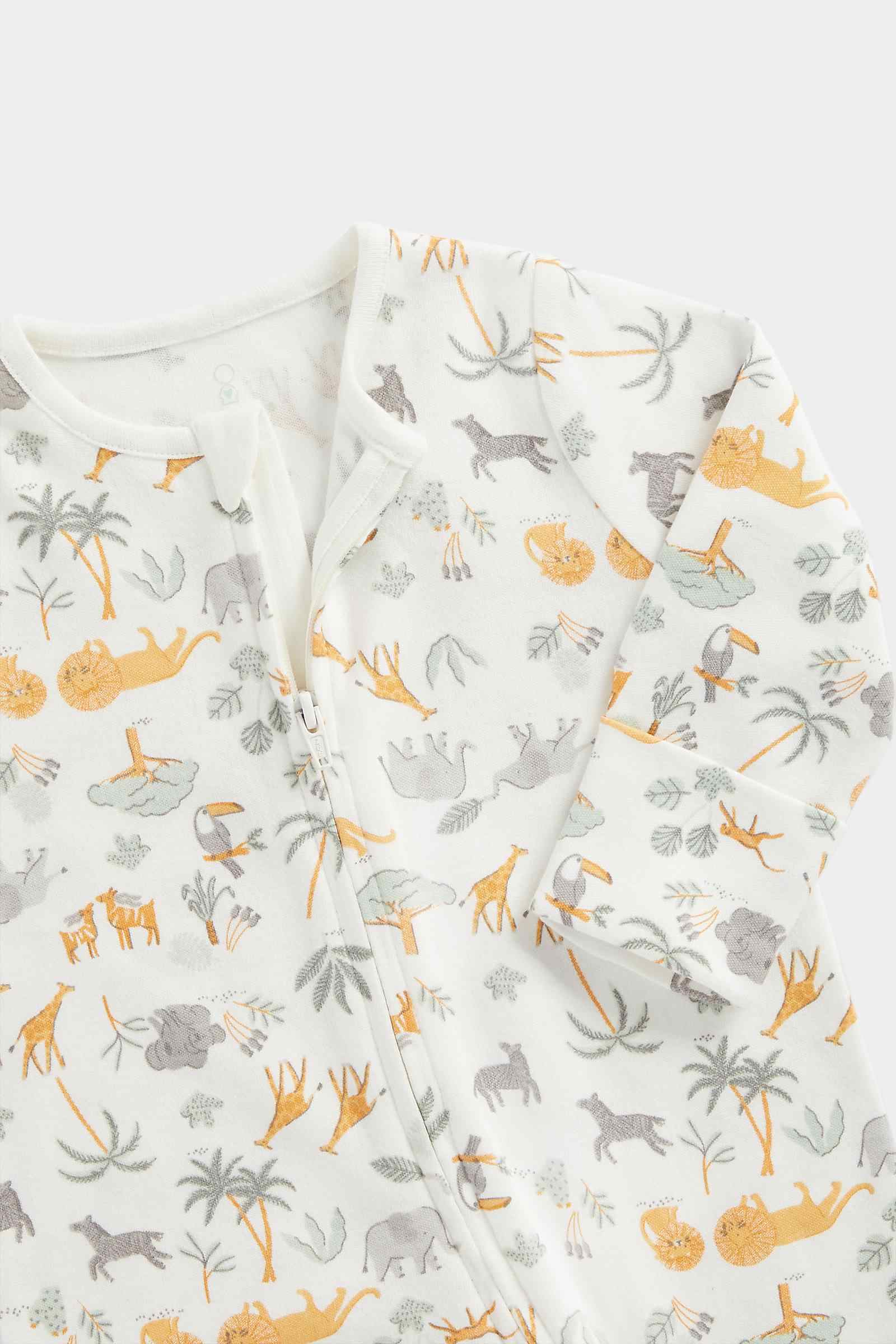 Mothercare Unisex 100% Cotton Two - Way Zip Fastening Sleepsuit - Multi