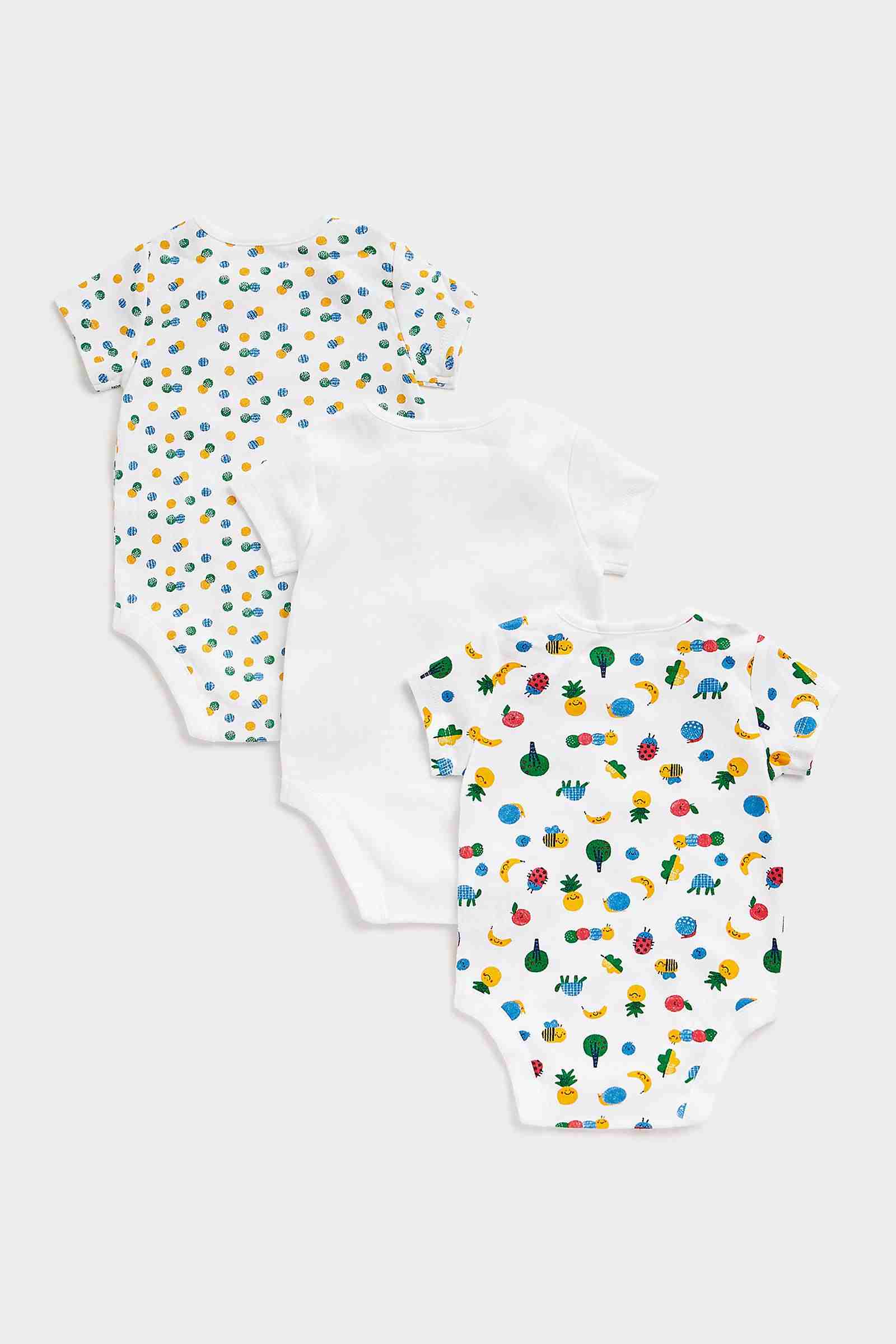 Mothercare Boys 100% Cotton Printed Bodysuit - Pack of 3 - Multi