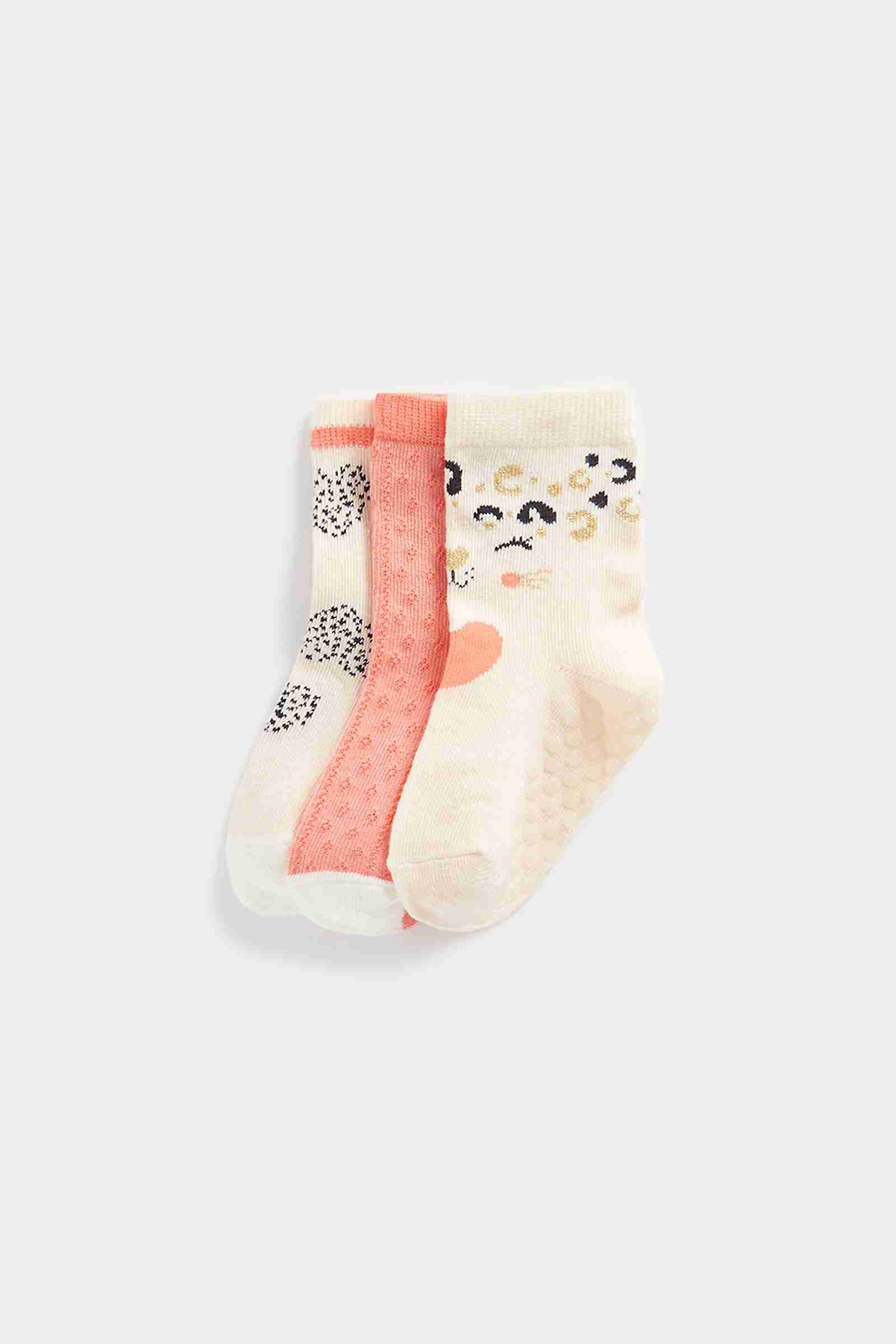 Mothercare Girls Slip - Resist Spots On The Soles Socks - Pack of 3 - Multi