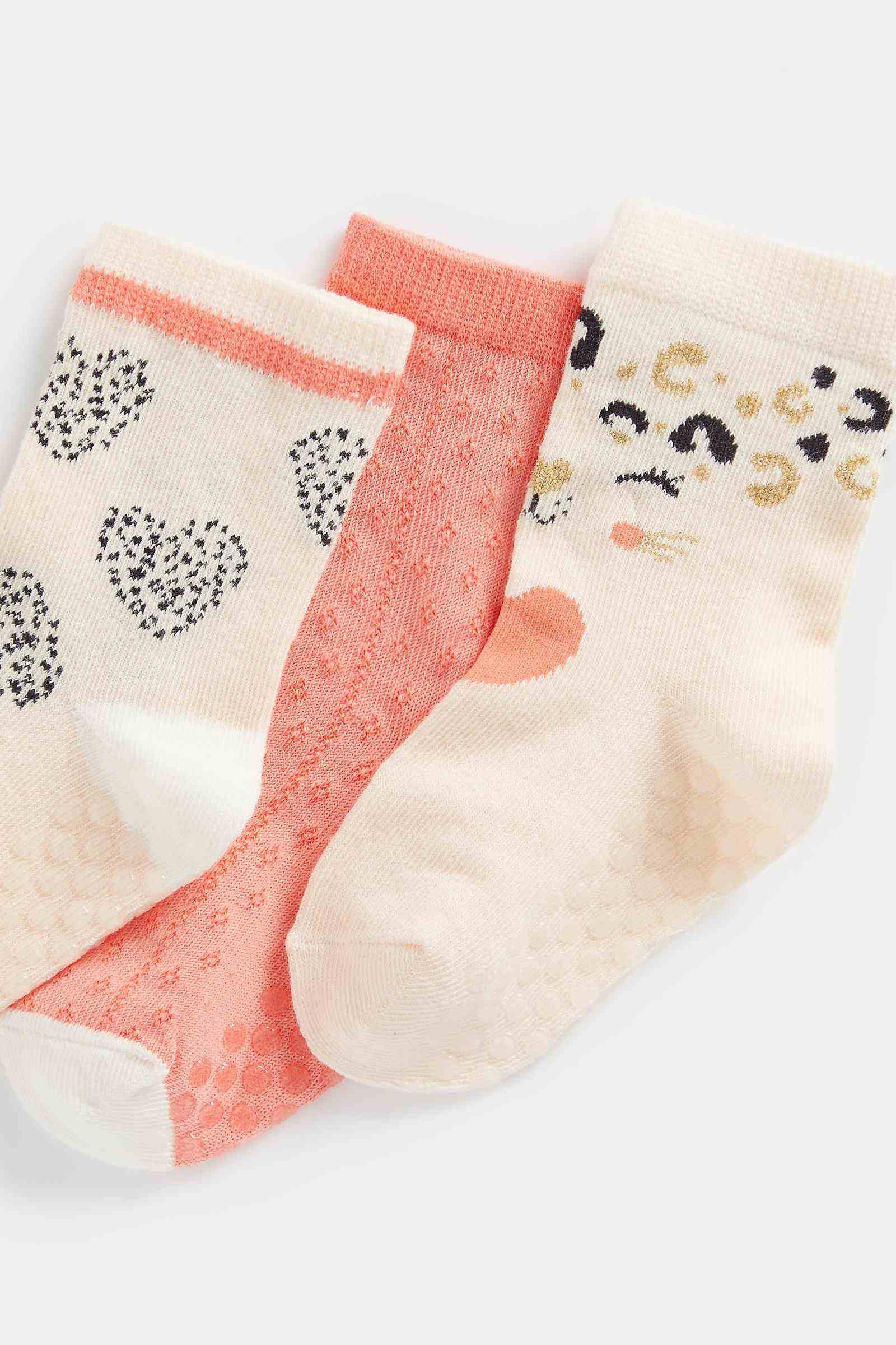 Mothercare Girls Slip - Resist Spots On The Soles Socks - Pack of 3 - Multi