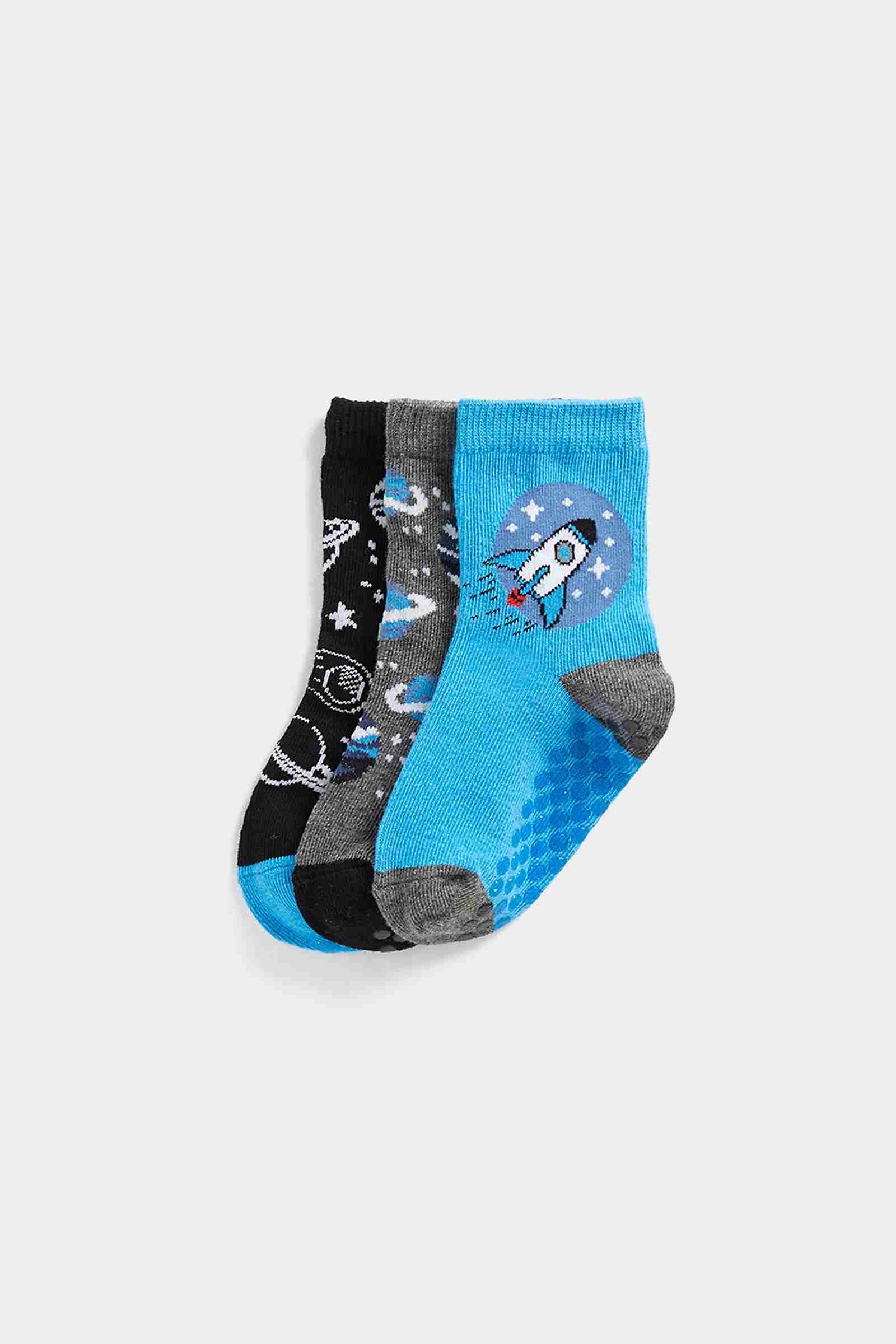 Mothercare Boys Slip - Resist Socks Socks - Pack of 3 - Multi