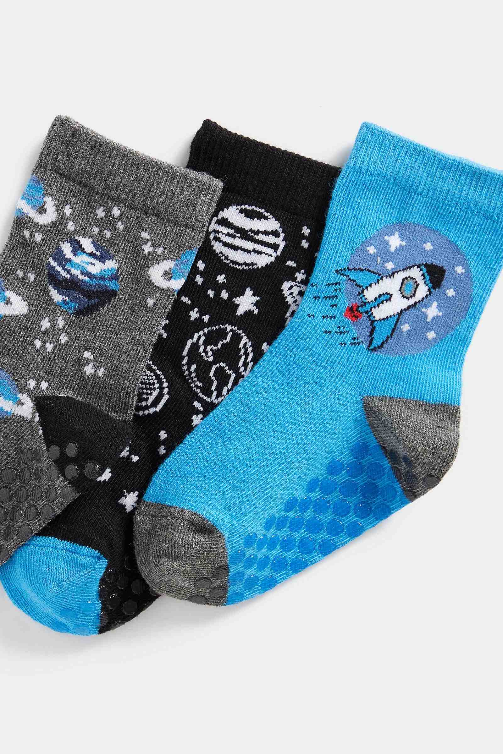 Mothercare Boys Slip - Resist Socks Socks - Pack of 3 - Multi