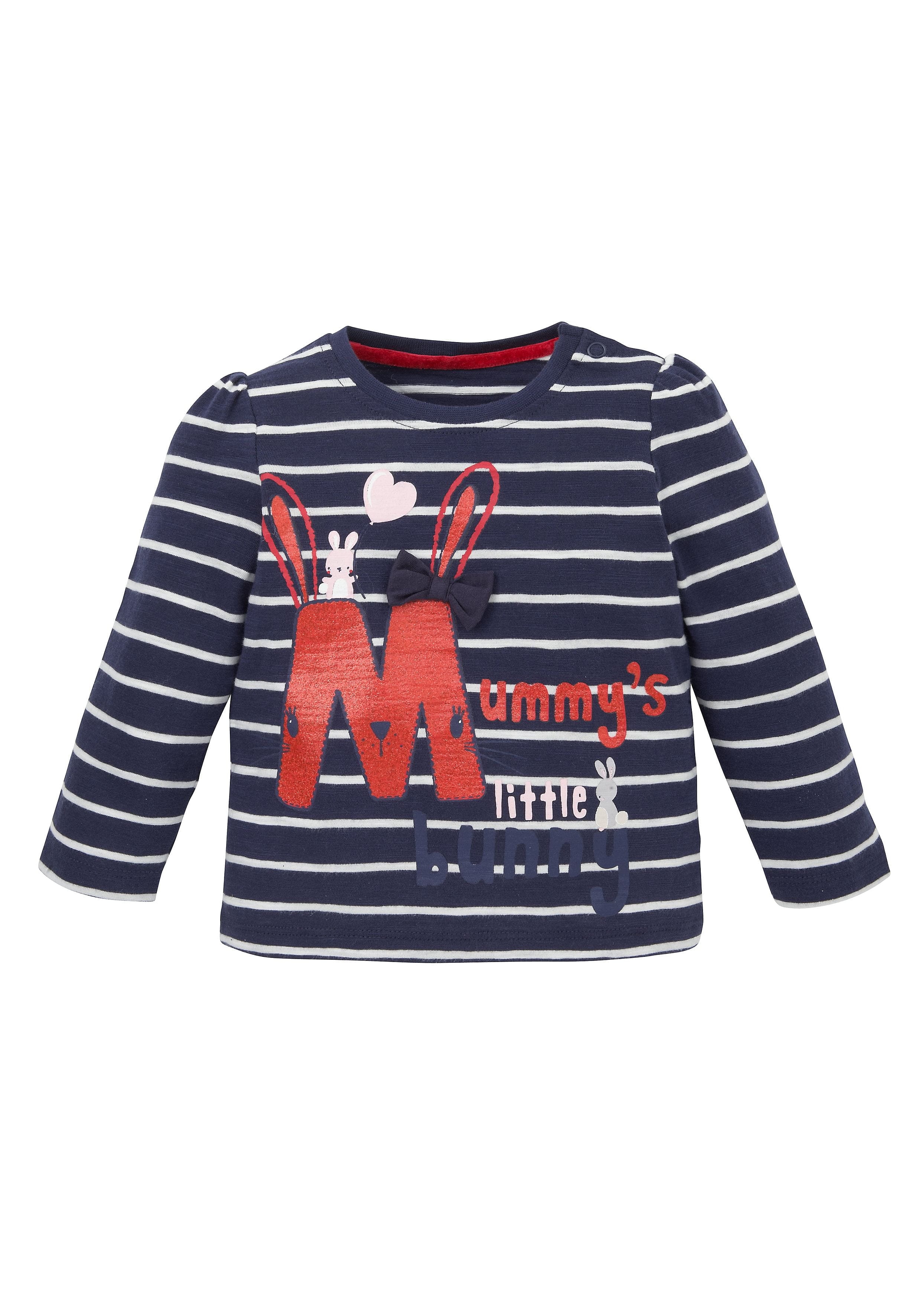 Mothercare | Girls Full Sleeves T-Shirts Striped - Navy 0