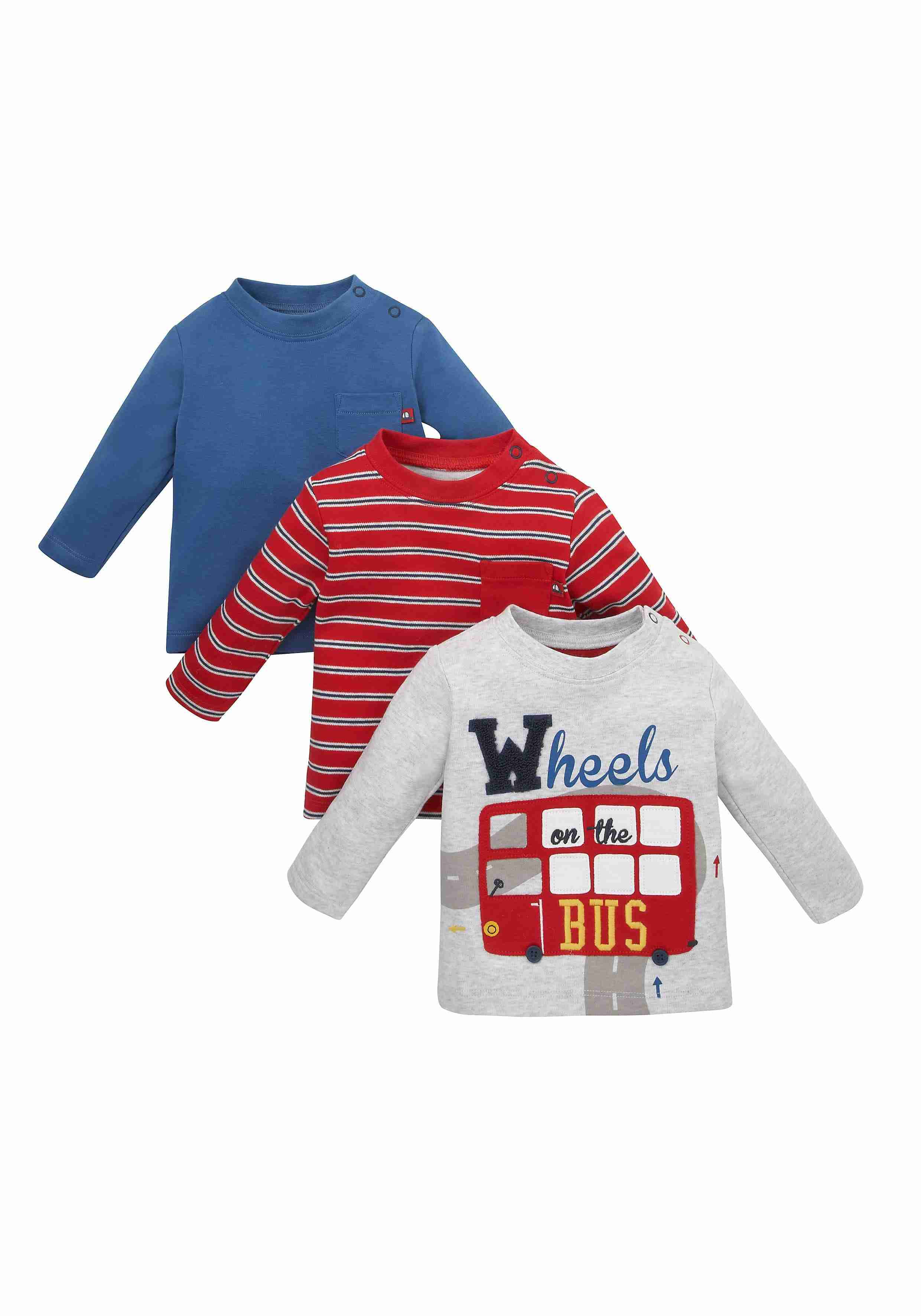 Boys Full Sleeves T-Shirts - Pack of 3 - Multicolor