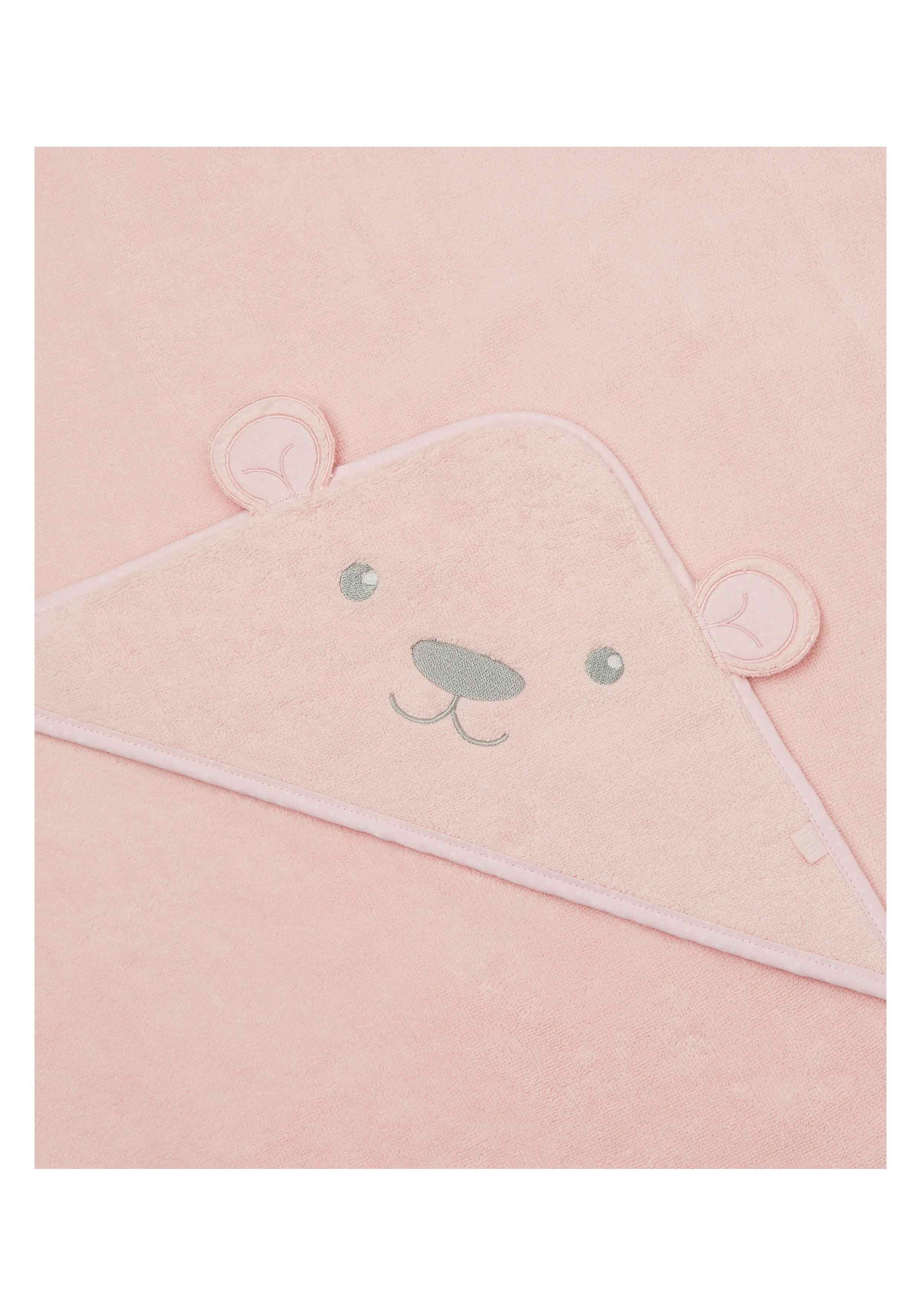 Mothercare Bear Luxury Cuddle N Dry Baby Towel - Pink