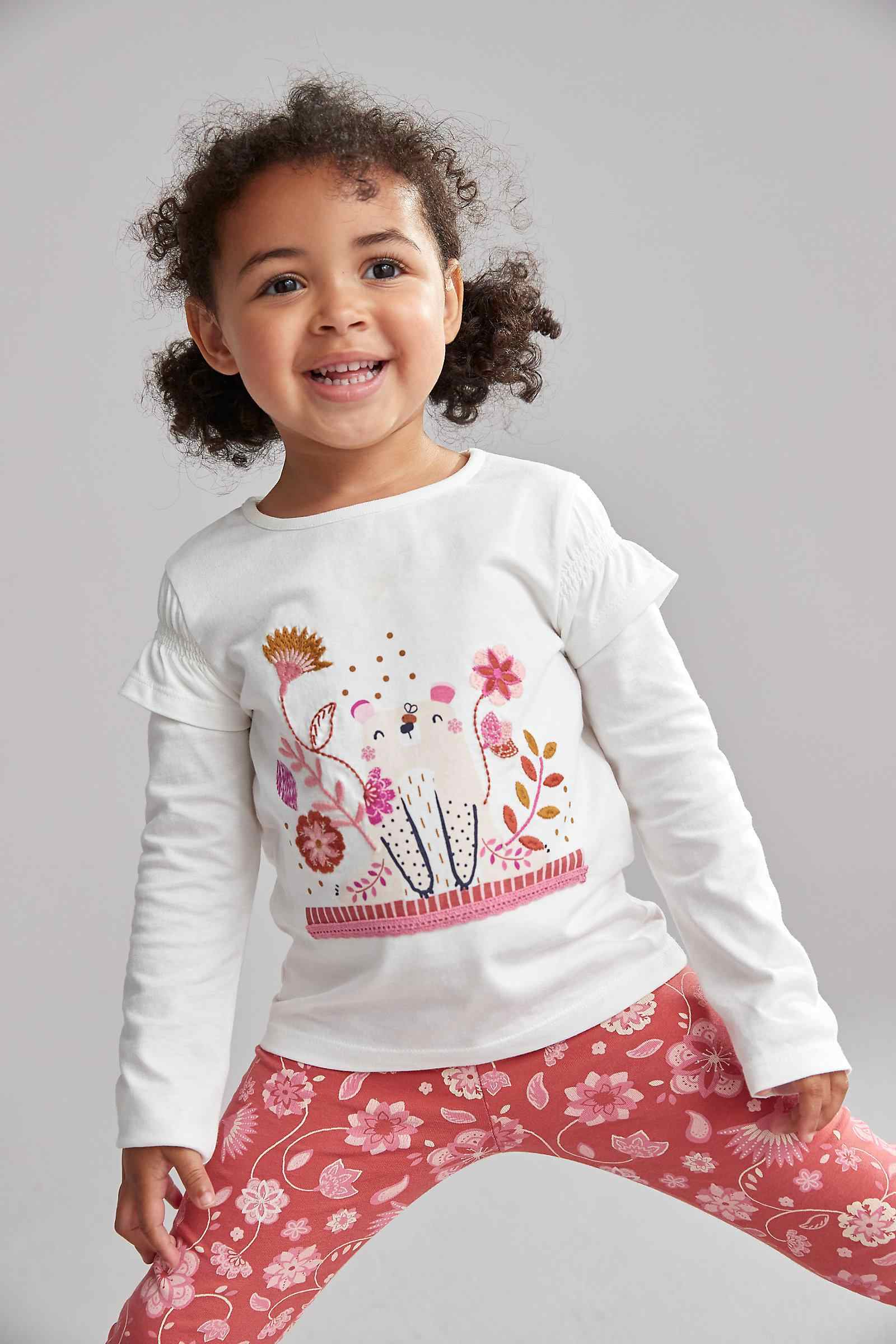 Mothercare Girls 100% Cotton Full Sleeves T-Shirt - White