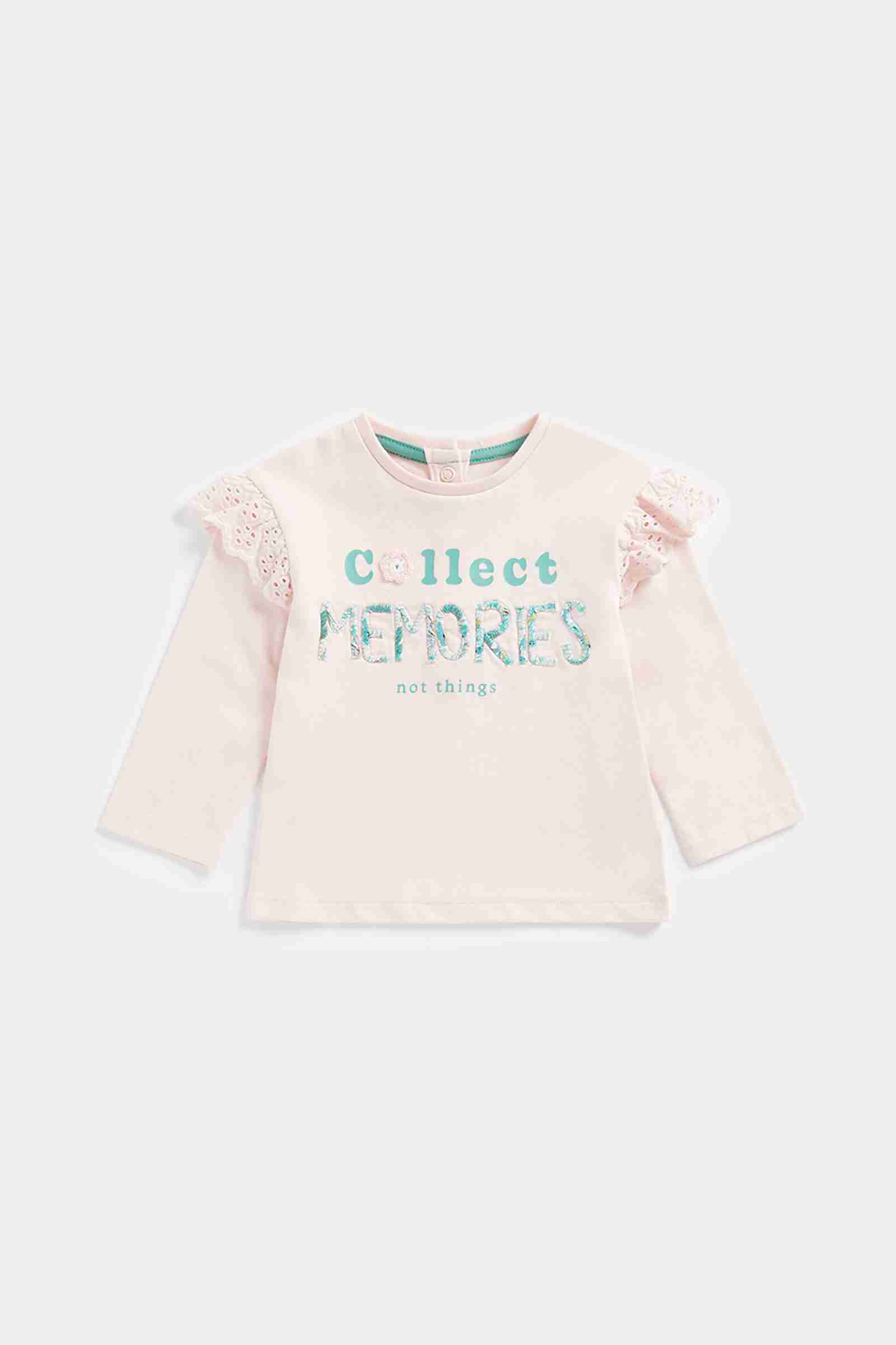 Mothercare Girls 100% Cotton Full Sleeves T-Shirt - Pink