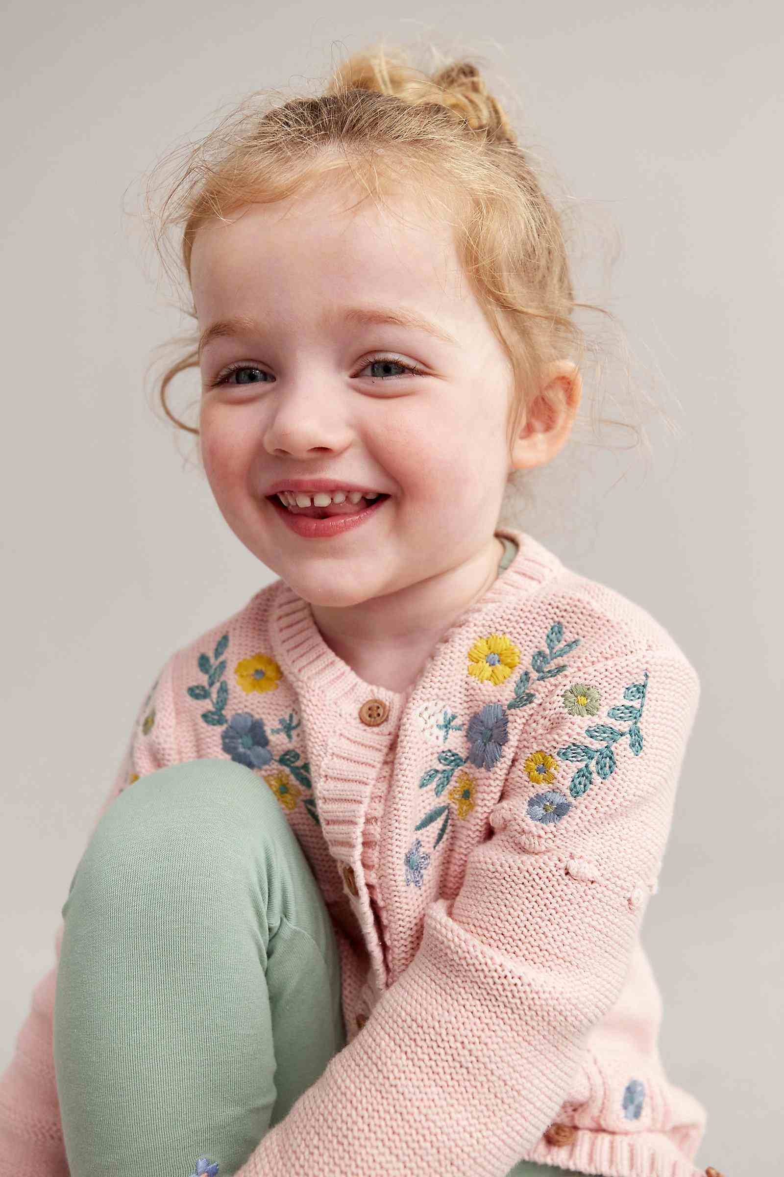Mothercare Girls 100% Cotton Full Sleeves Sweater - Pink