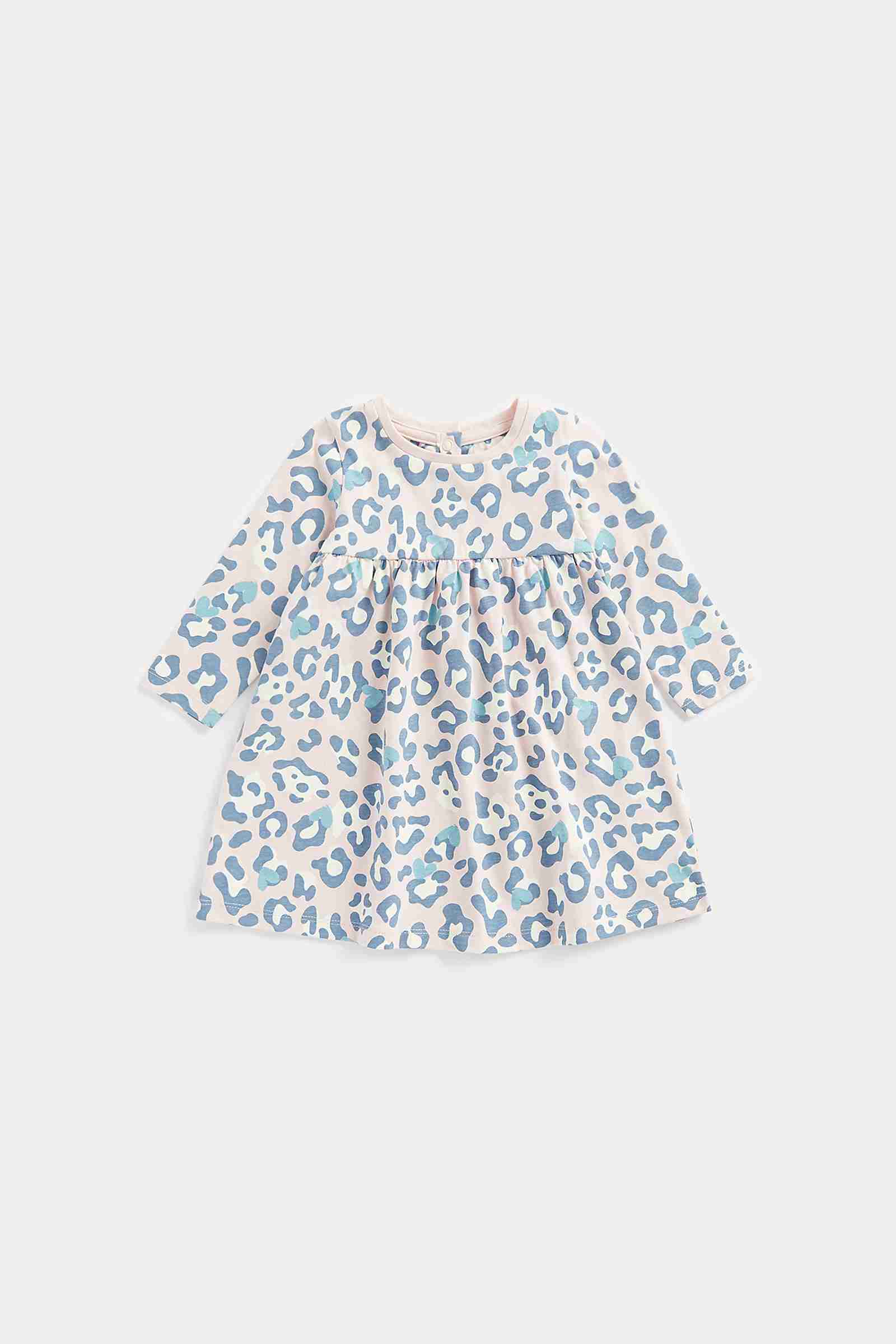 Mothercare Girls 100% Cotton Full Sleeves Casual Dress - Pink