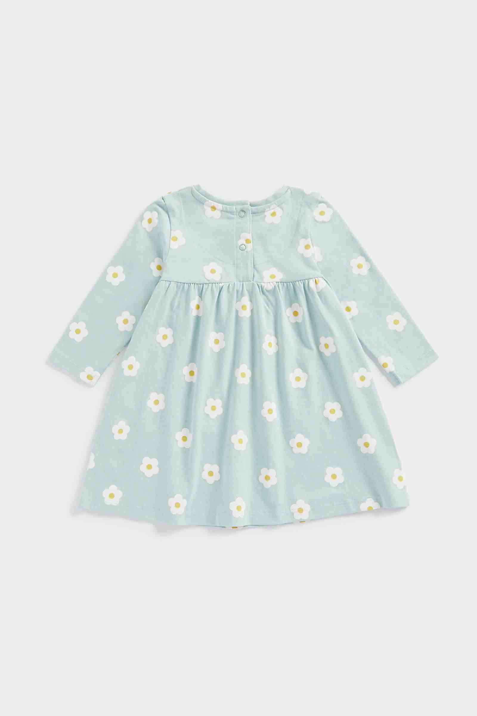 Mothercare Girls 100% Cotton Full Sleeves Dress - White