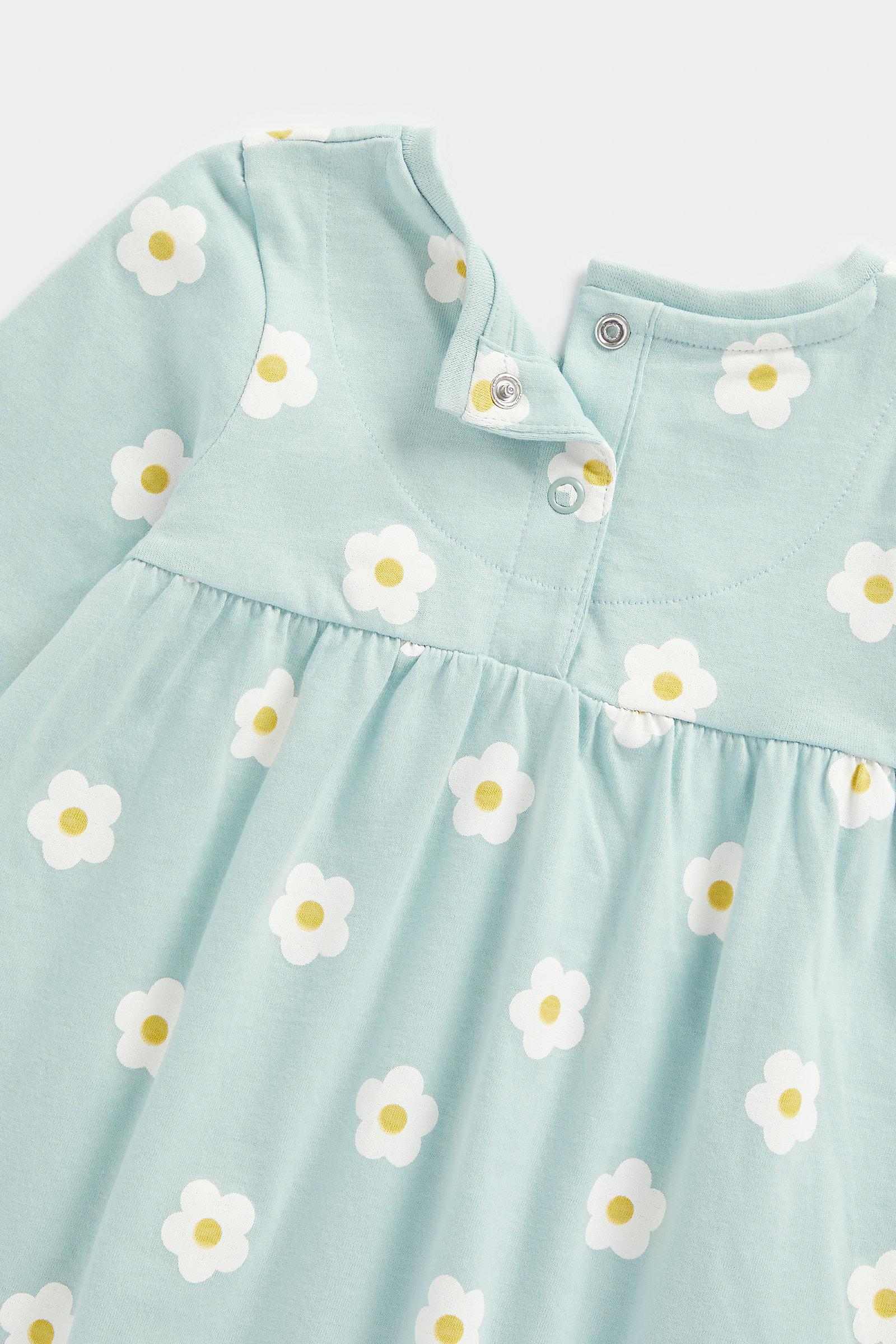 Mothercare Girls 100% Cotton Full Sleeves Dress - White