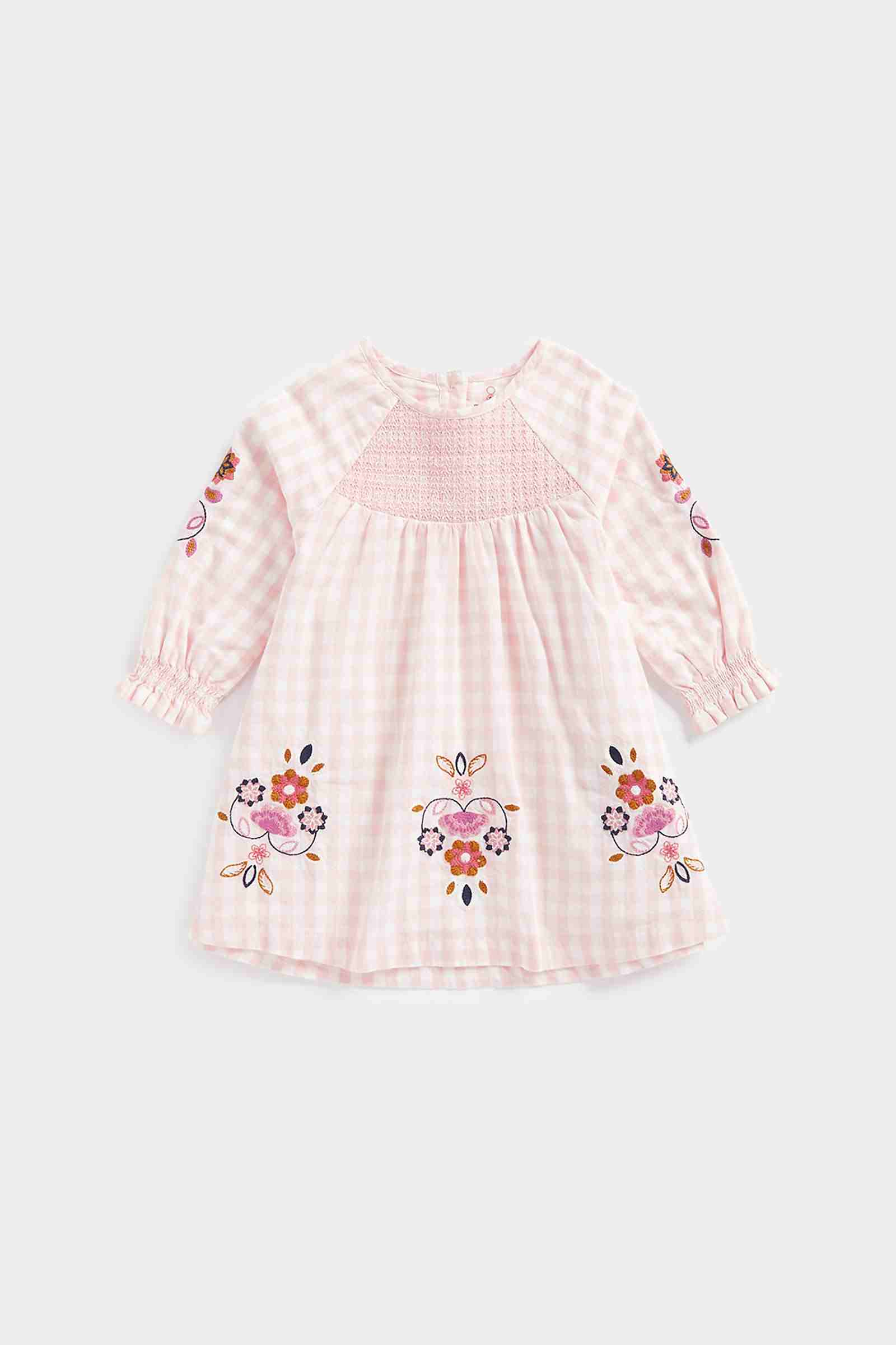 Mothercare Girls Full Sleeves Dress - Pink