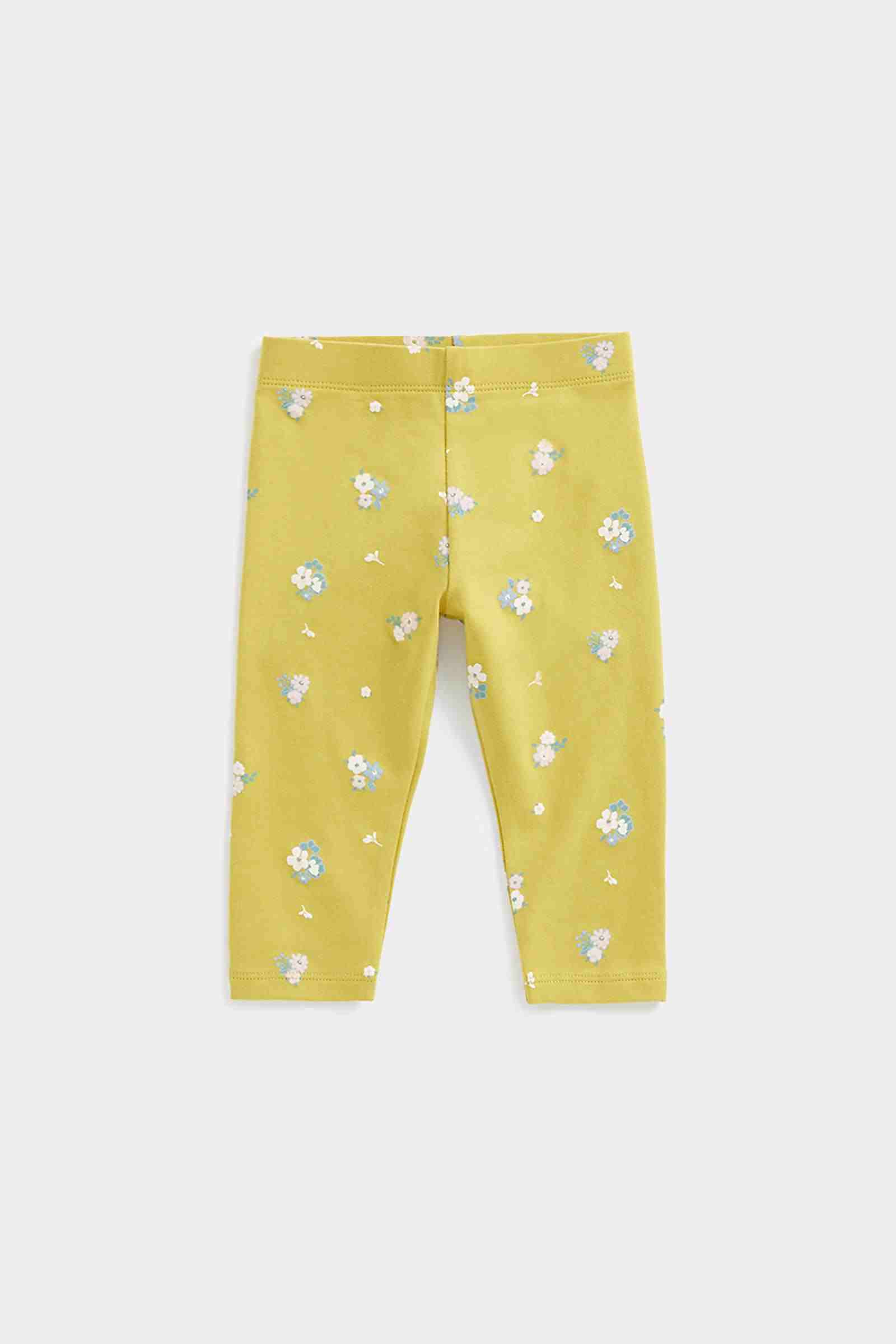 Mothercare Girls Printed Leggings - Yellow