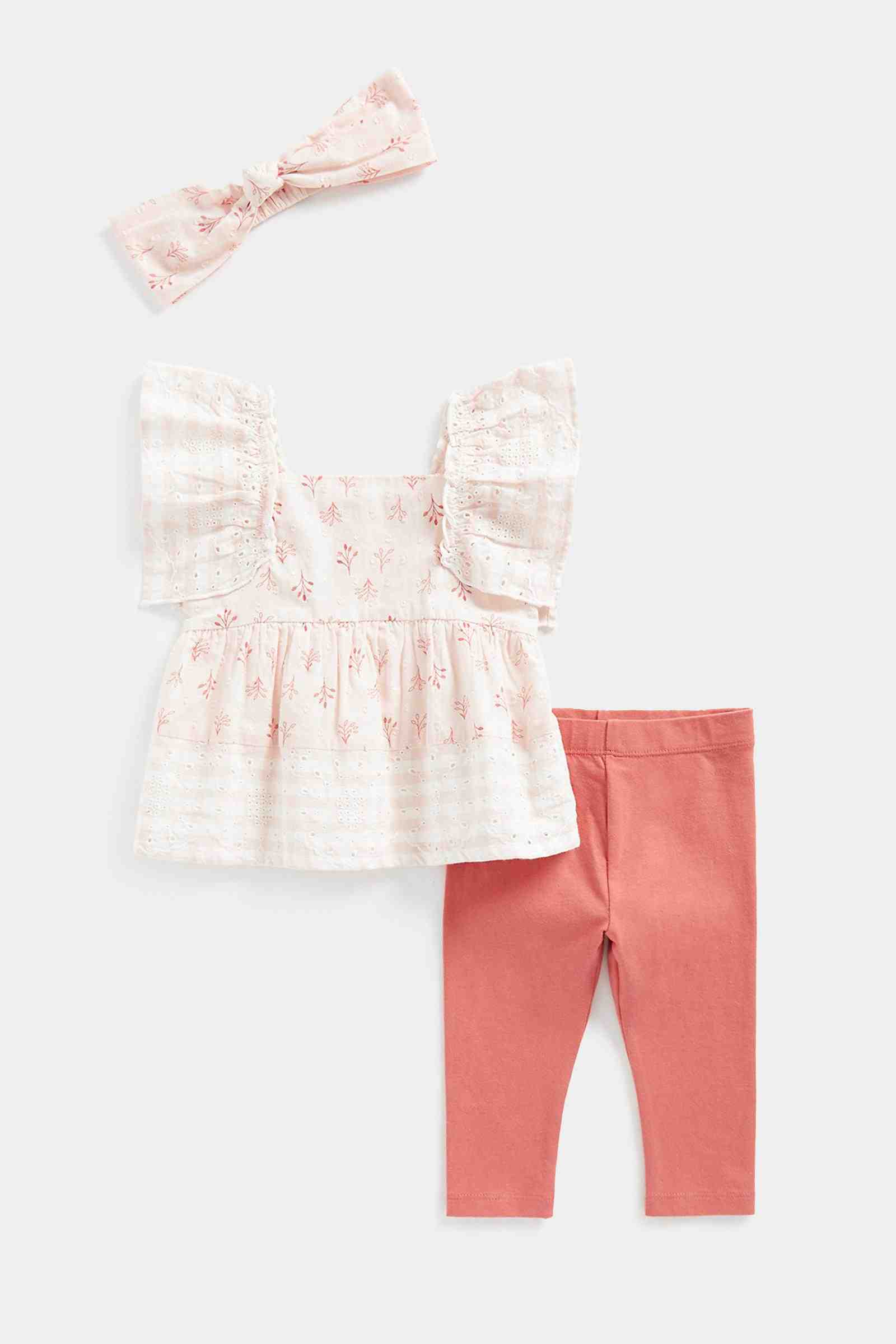 Mothercare Girls Half Sleeves Jogger Set - Pink