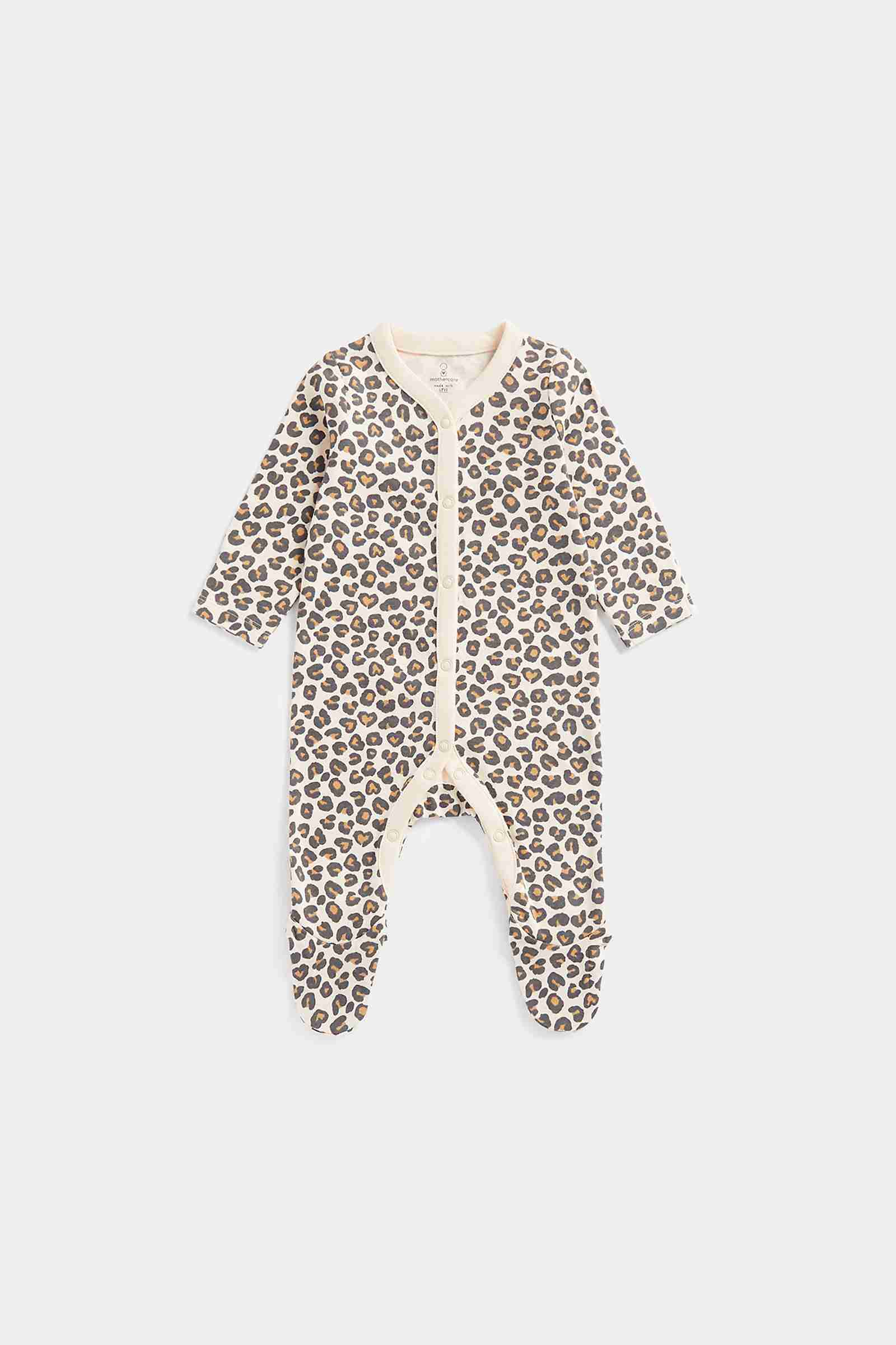 Mothercare Girls 100% Cotton Full Sleeves Sleepsuit - Pink