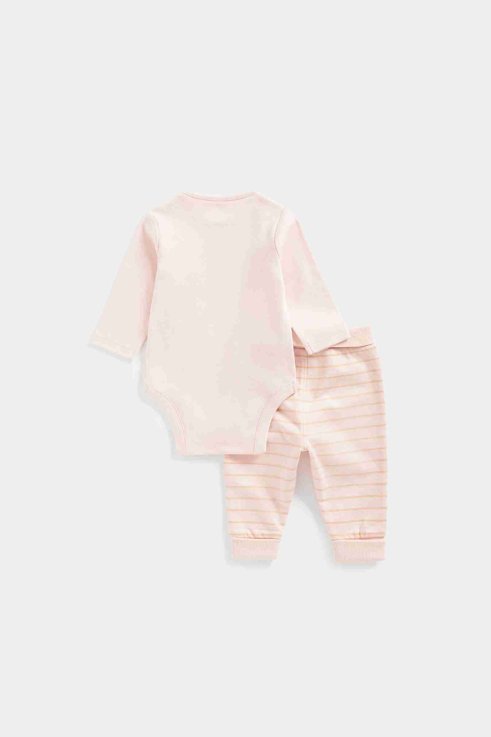Mothercare Girls Full Sleeves Jogger Set - Pink