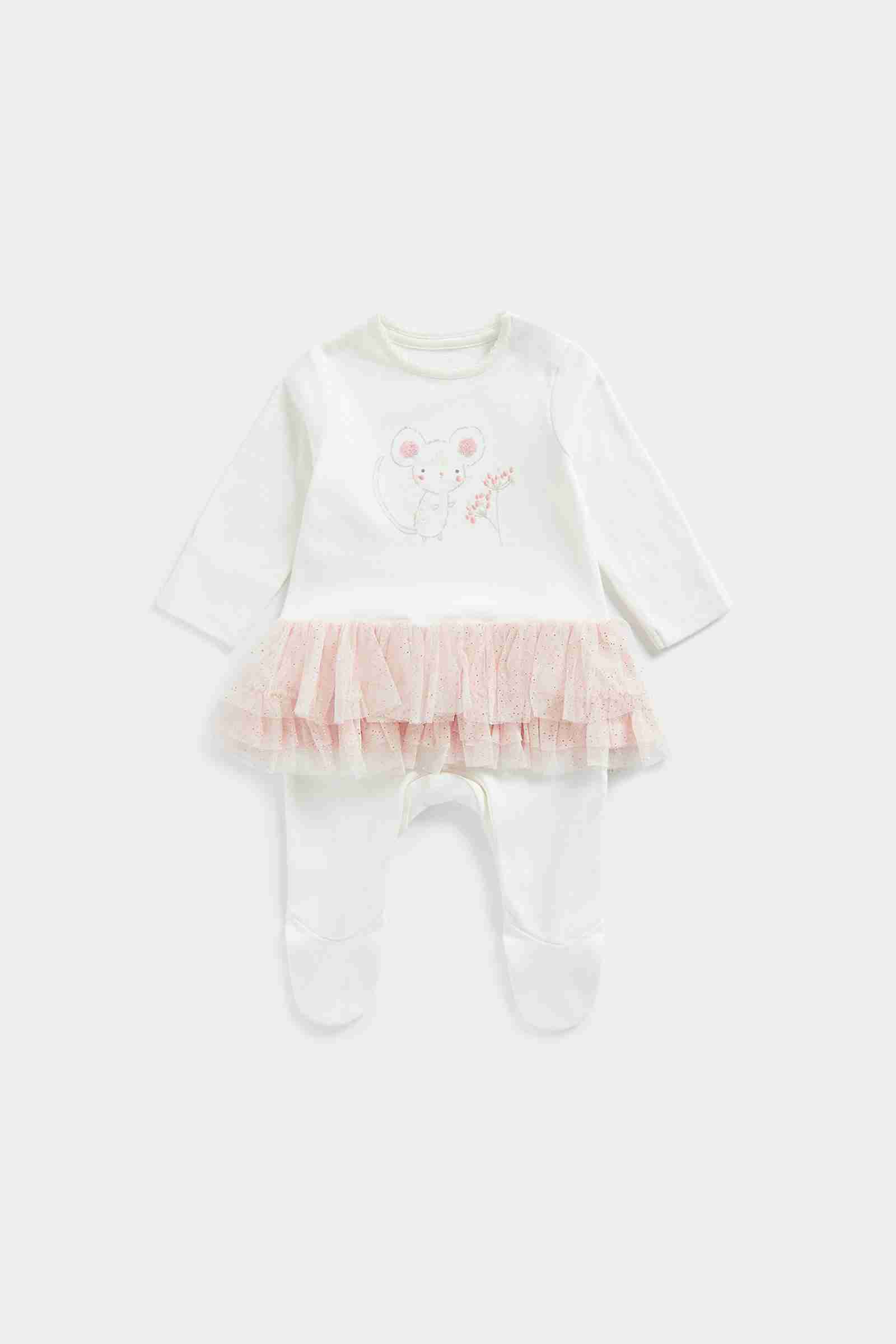 Mothercare Unisex Full Sleeves Sleepsuit - White