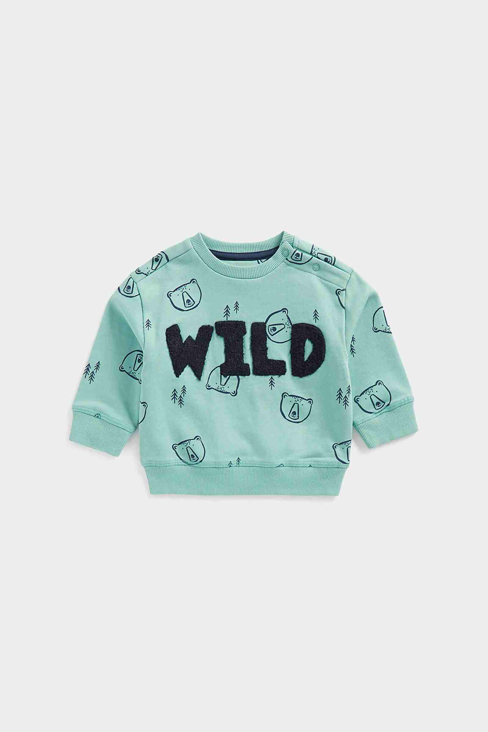 Mothercare Boys 100% Cotton Full Sleeves Sweatshirt - Blue