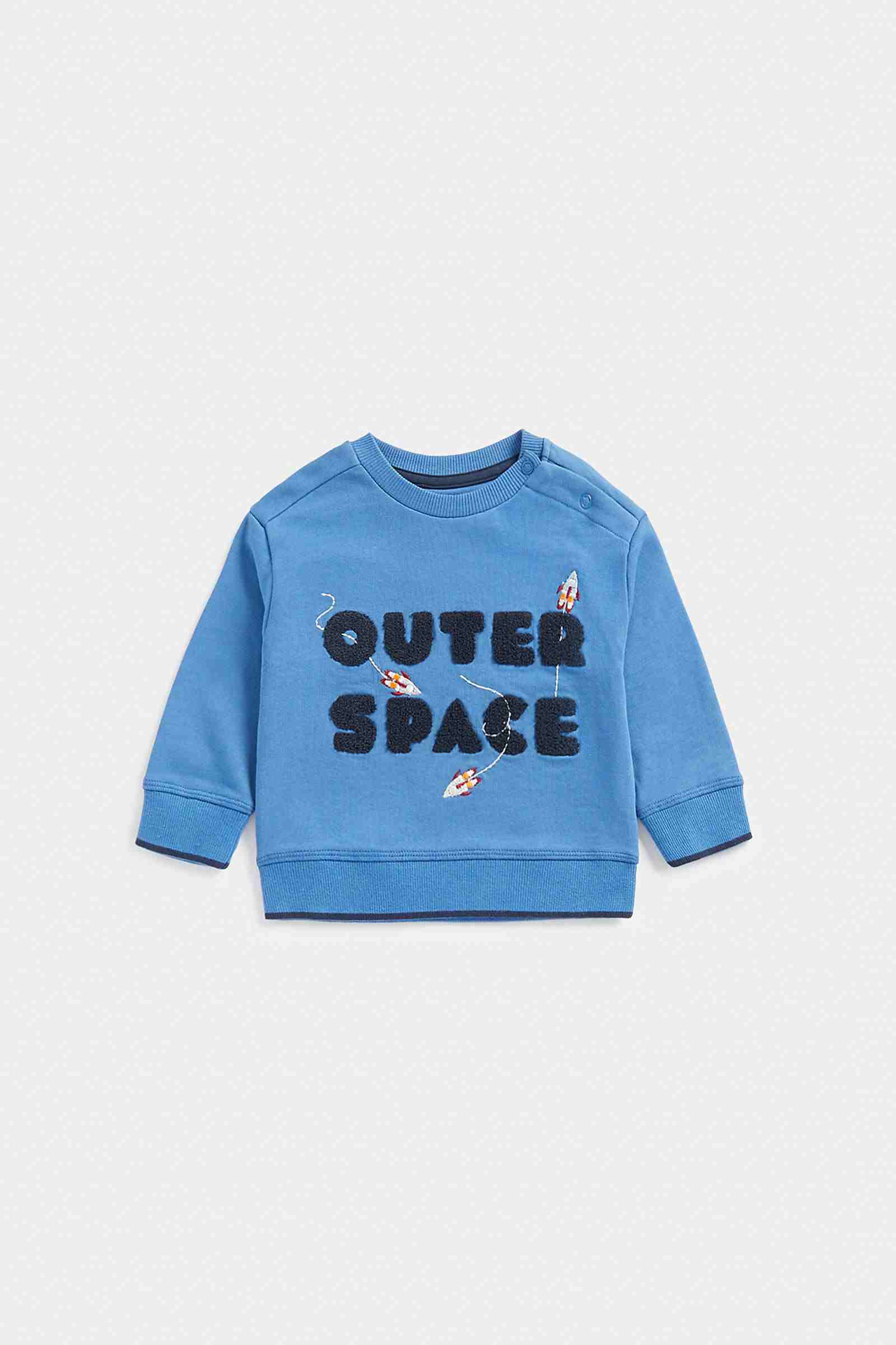 Mothercare Boys 100% Cotton Full Sleeves Sweatshirt - Blue