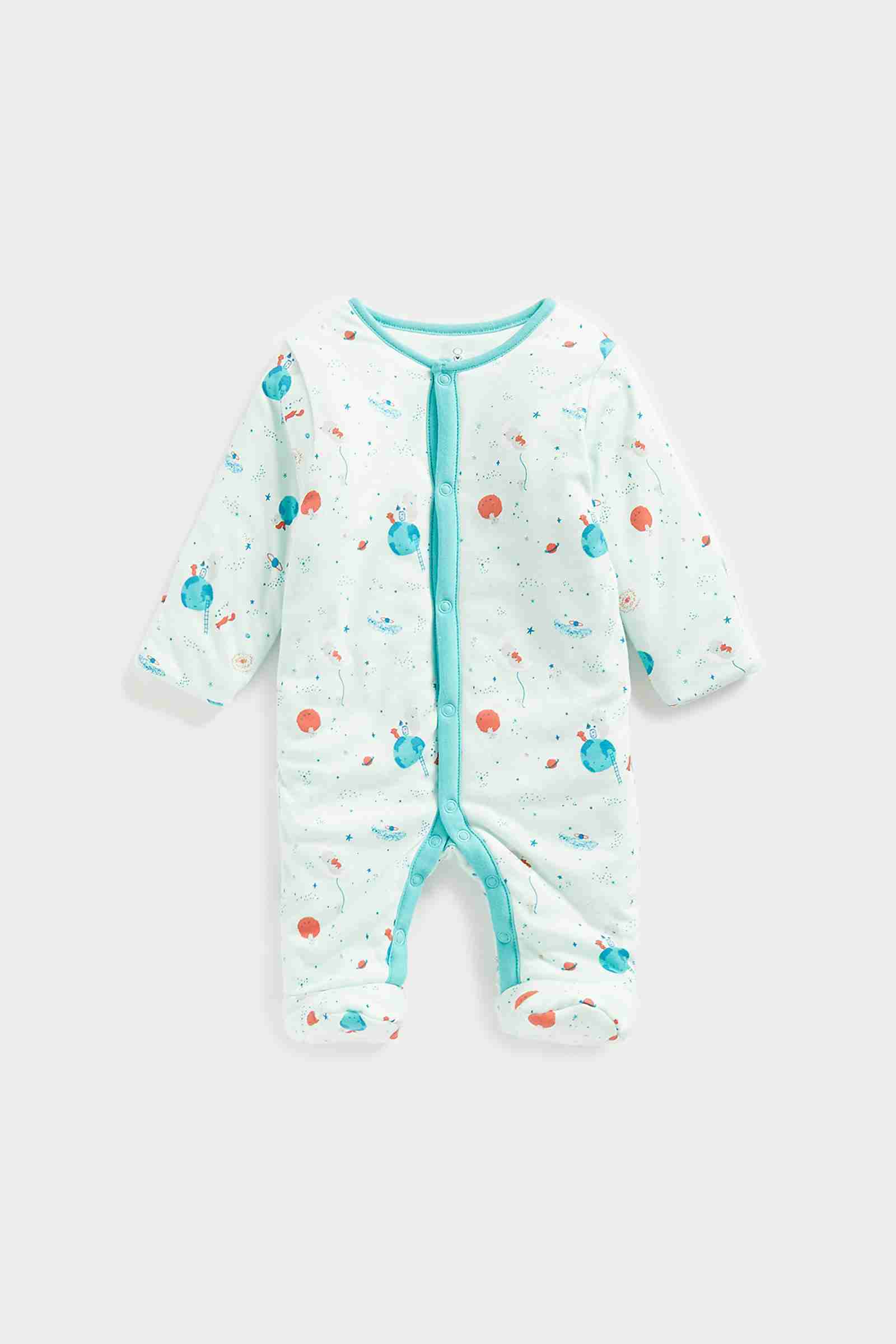 Mothercare Unisex Full Sleeves Sleepsuit - Blue