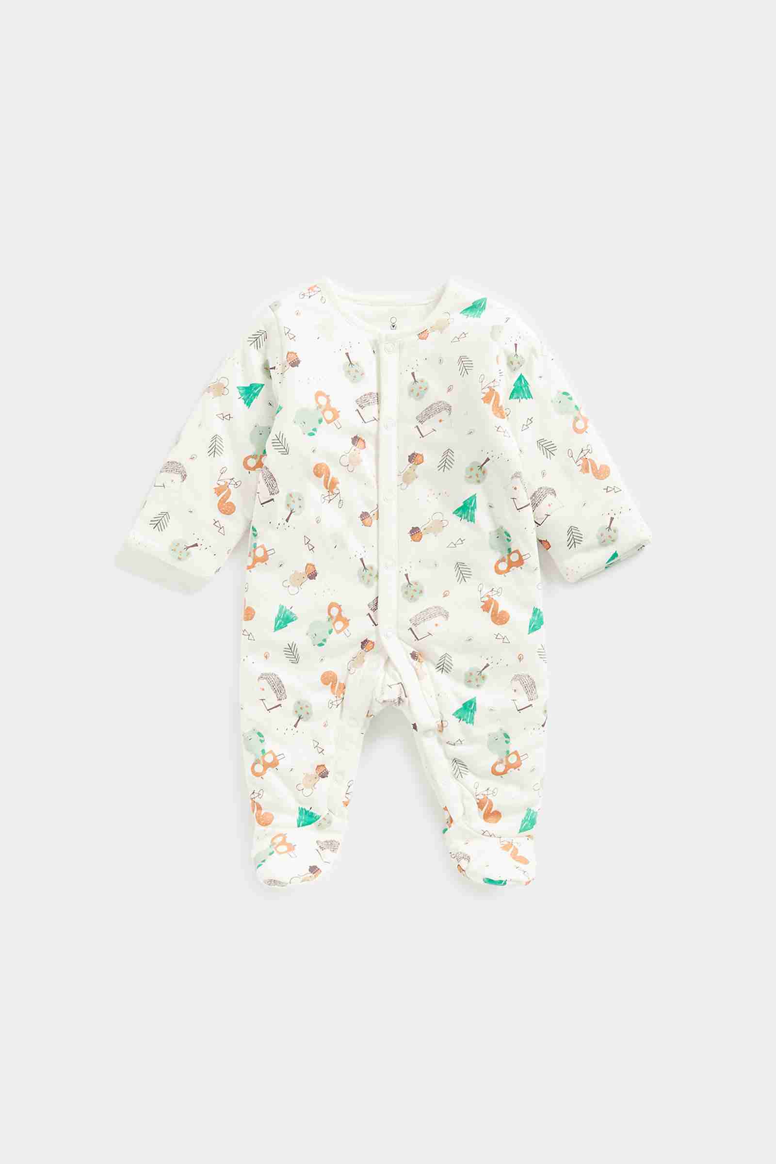 Mothercare Boys Full Sleeves Sleepsuit - White