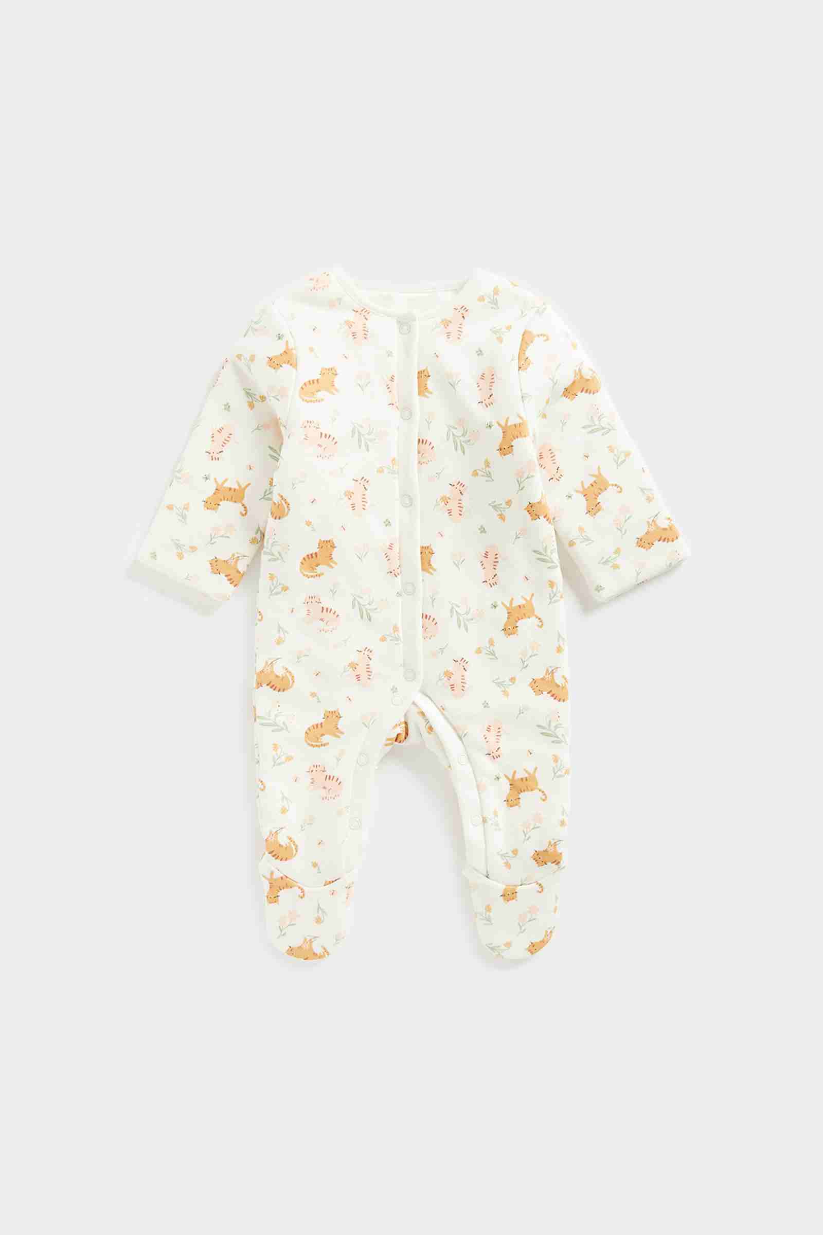 Mothercare Unisex Full Sleeves Sleepsuit - White
