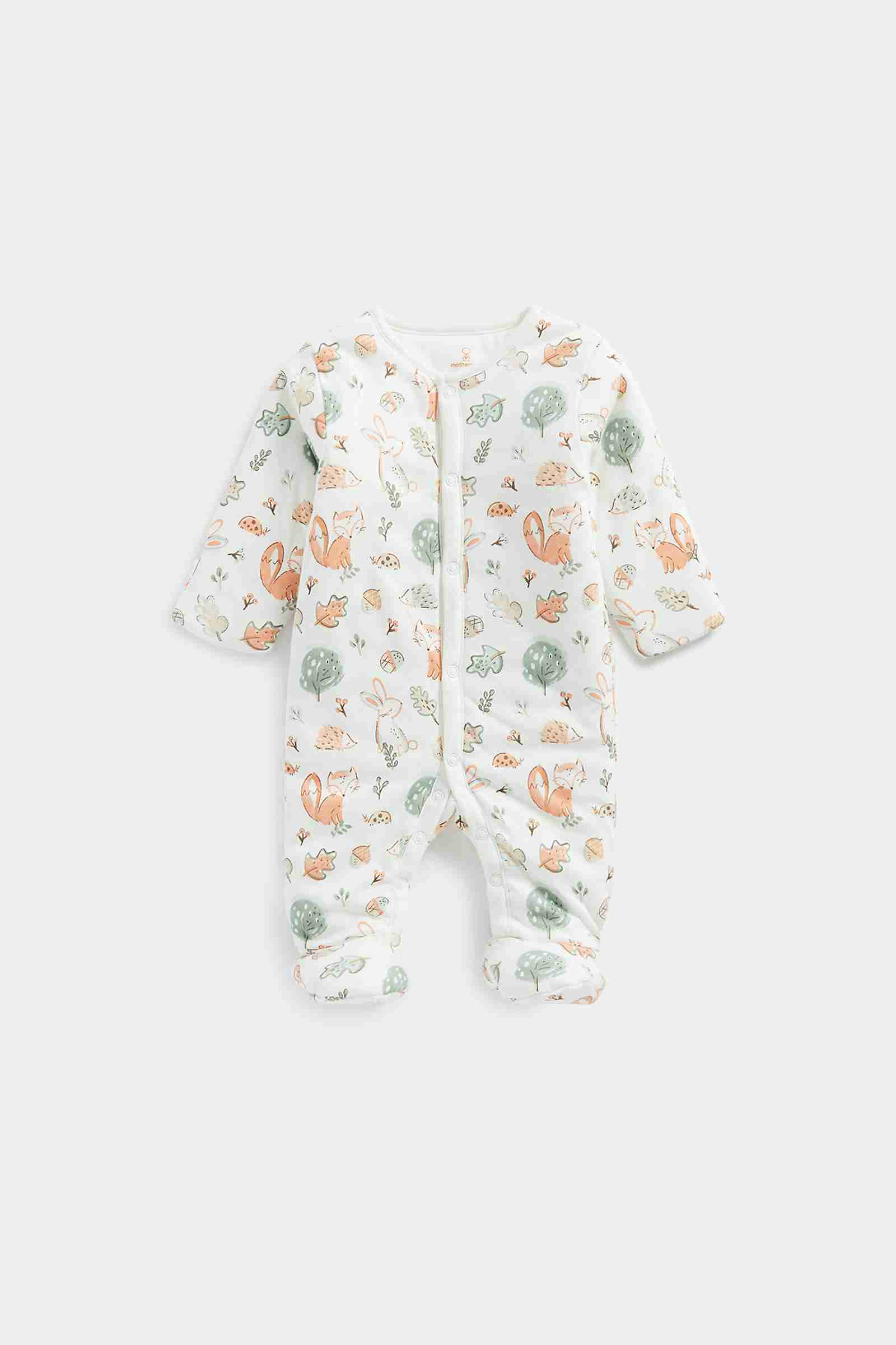 Mothercare Unisex Full Sleeves Sleepsuit - White