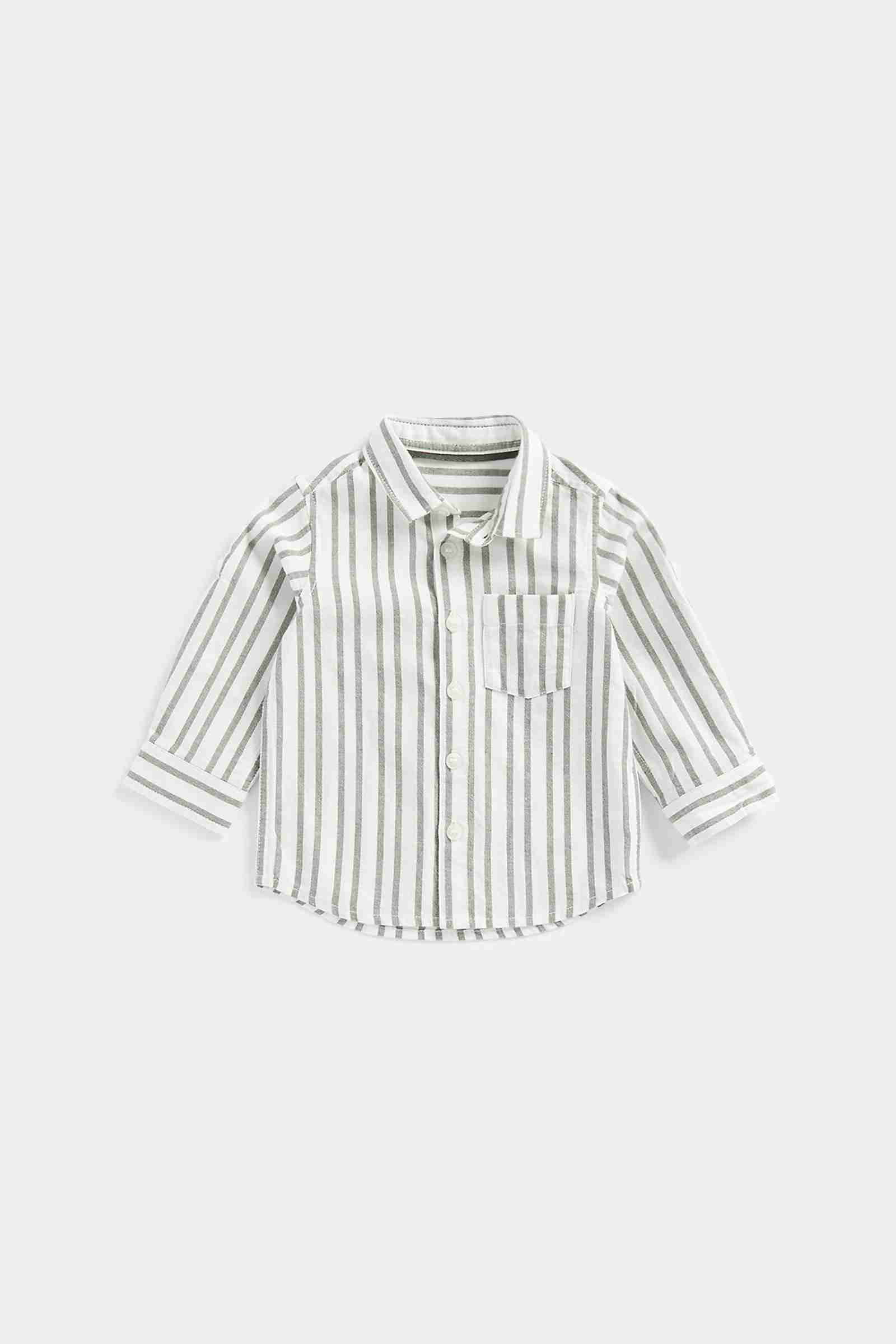 Mothercare Boys 100% Cotton Full Sleeves Shirt - Khaki