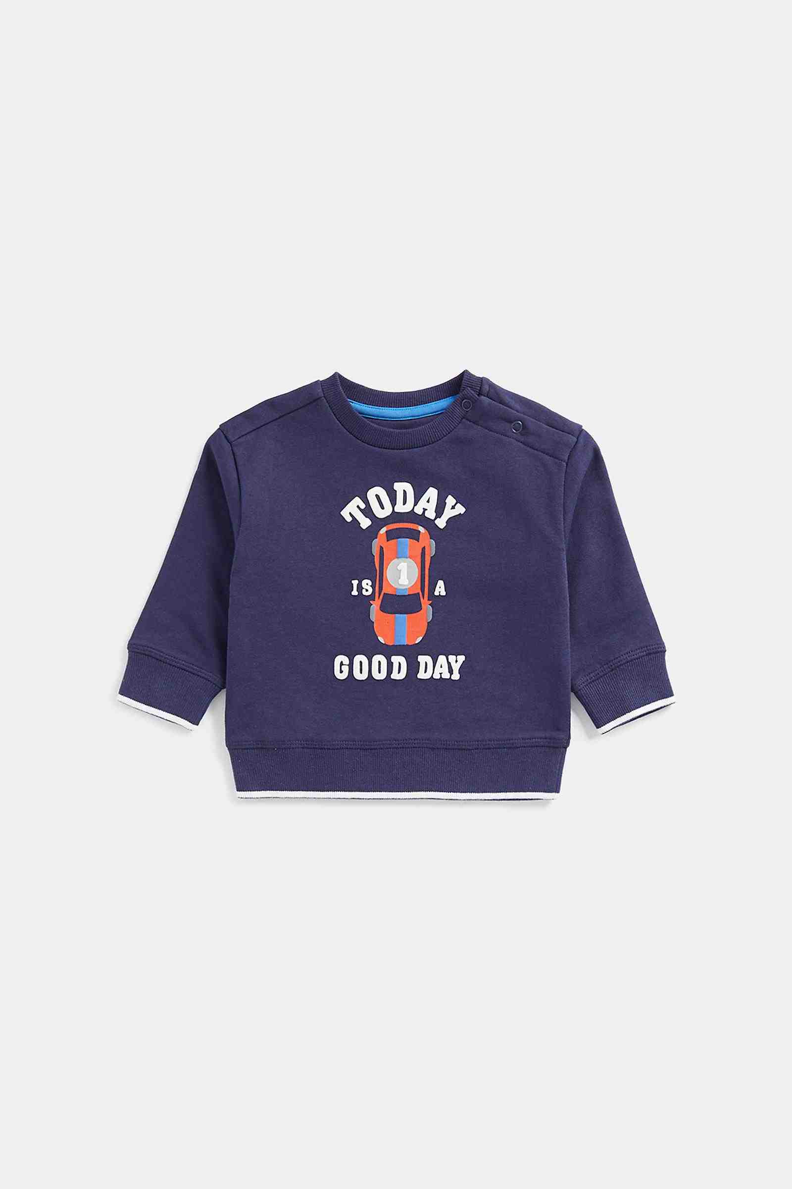 Mothercare Boys 100% Cotton Full Sleeves Sweatshirt - Navy