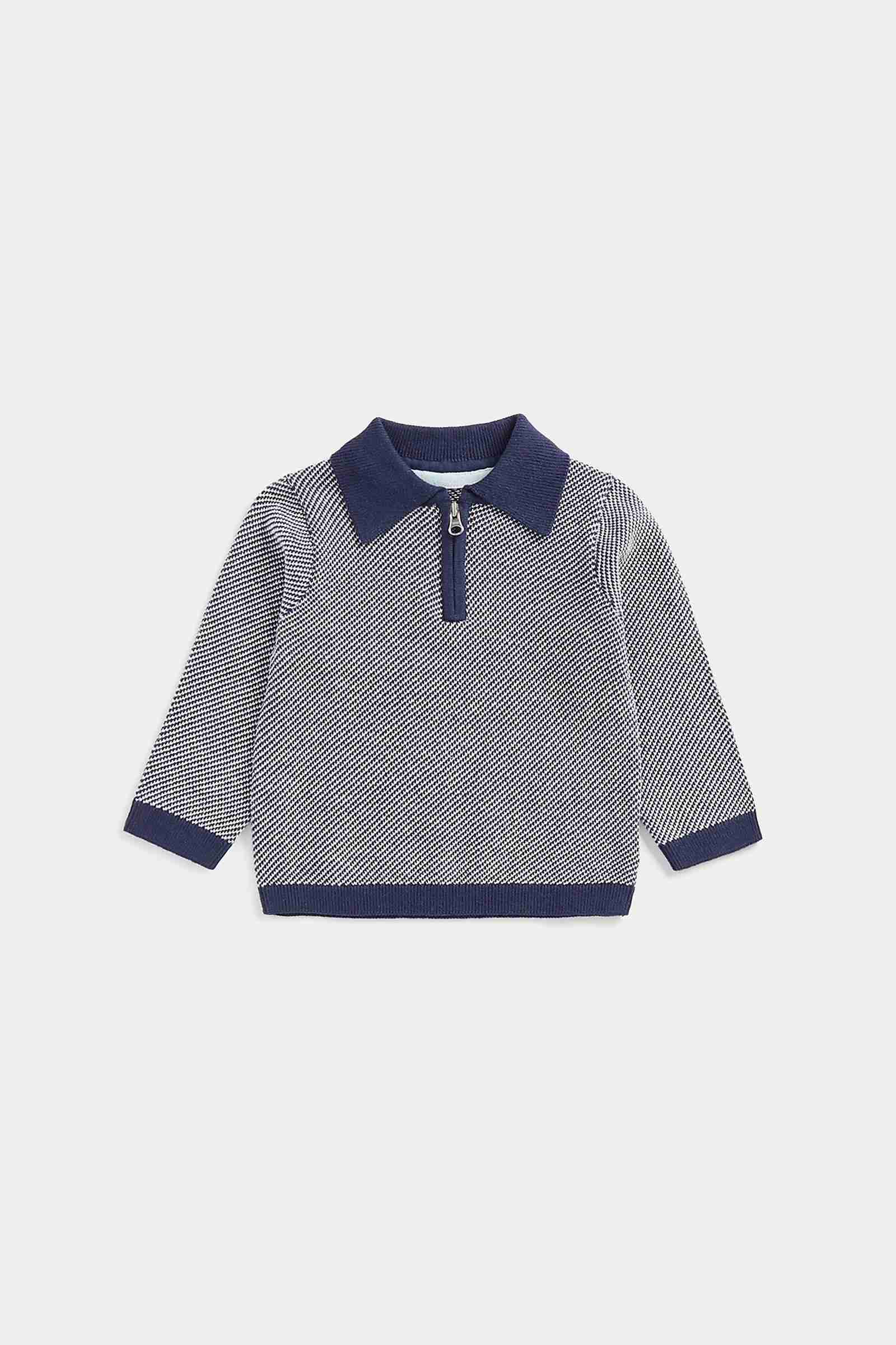 Mothercare Boys 100% Cotton Full Sleeves Sweatshirt - Navy